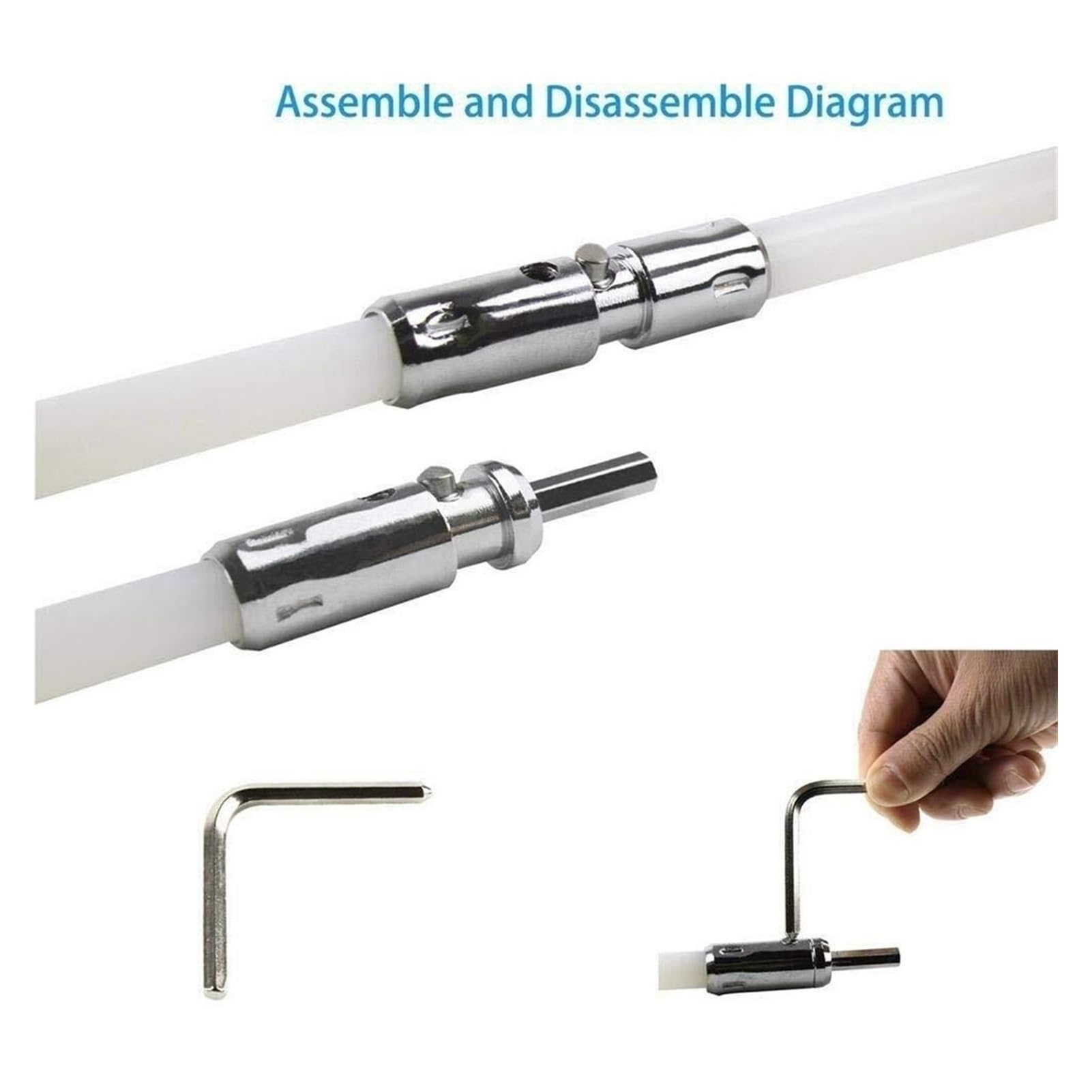 2-in-1 Chimney & Dryer Vent Cleaning Kit - 18' Flexible Rods with Rotary Brush System for Fireplace & Lint Removal (610mm, 18 Rods) - Perfect for Home Maintenance & Fire Prevention