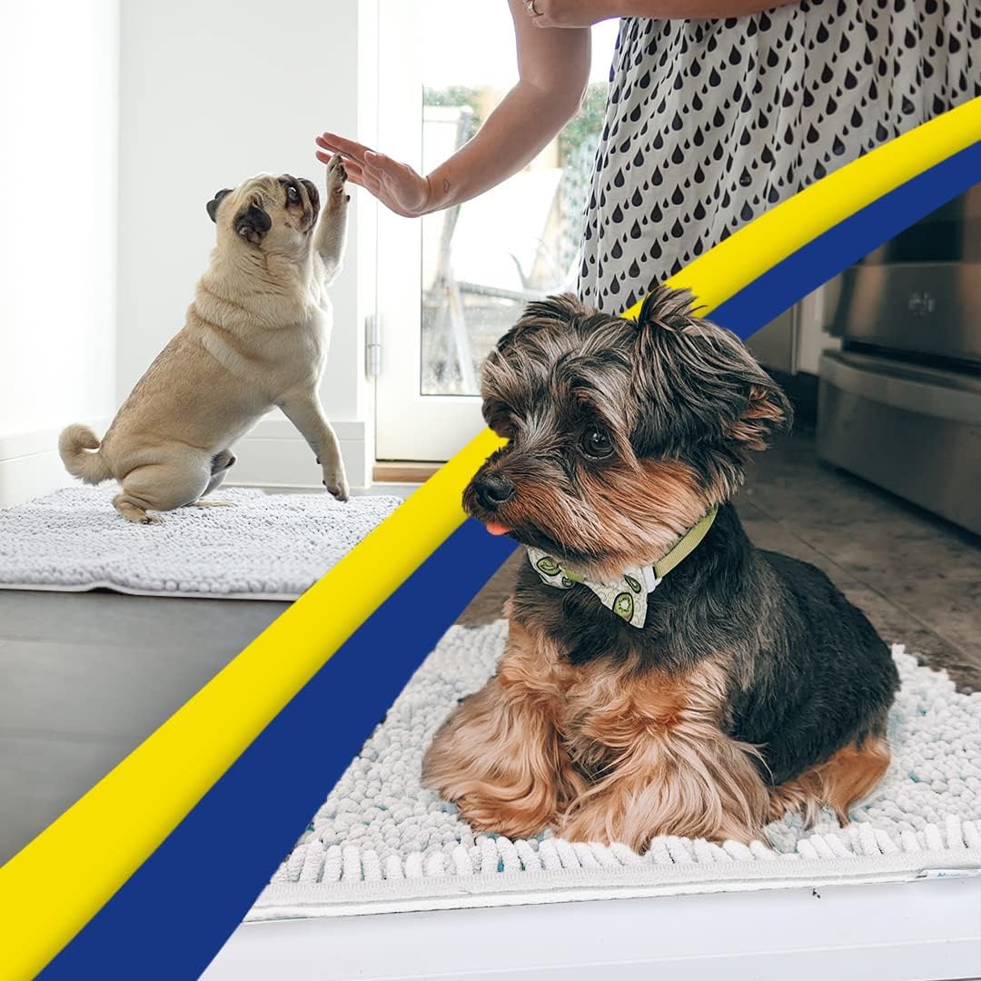 Muddy Mat® Super Absorbent Microfiber Dog Door Mat – Non-Slip Washable Pet Rug for Muddy Paws, Quick Dry Chenille Entryway Carpet (59