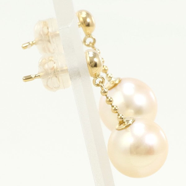 18K Yellow Gold Pearl Earrings for Women - Classic Elegant Stud Earrings for Wedding, Party & Everyday Wear