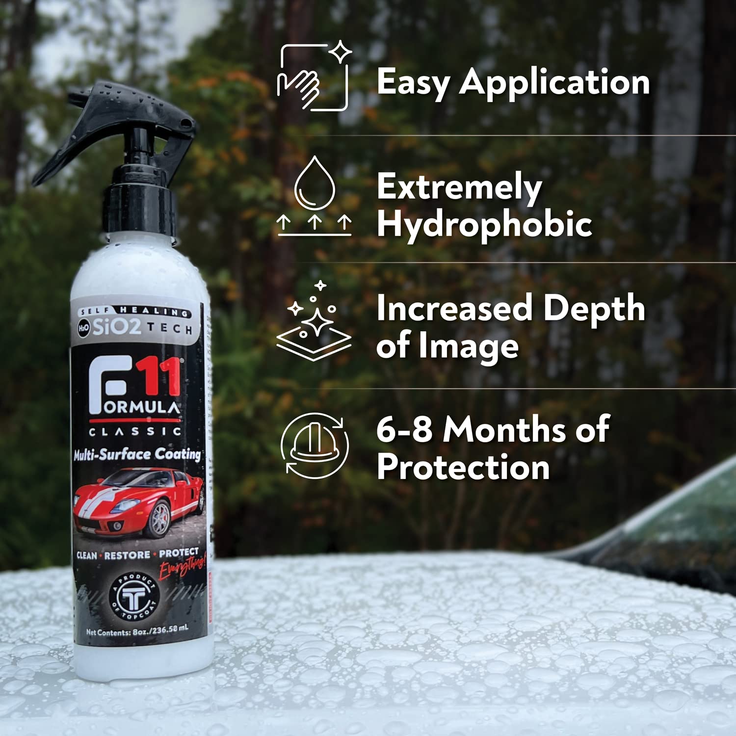 F11 TopCoat Polish & Sealer for Cars, Motorcycles, Boats & RVs - Water-Based Ceramic Coating Alternative - 1 Gallon Bottle - Protect & Shine Vehicles, Motorcycles & Marine Surfaces