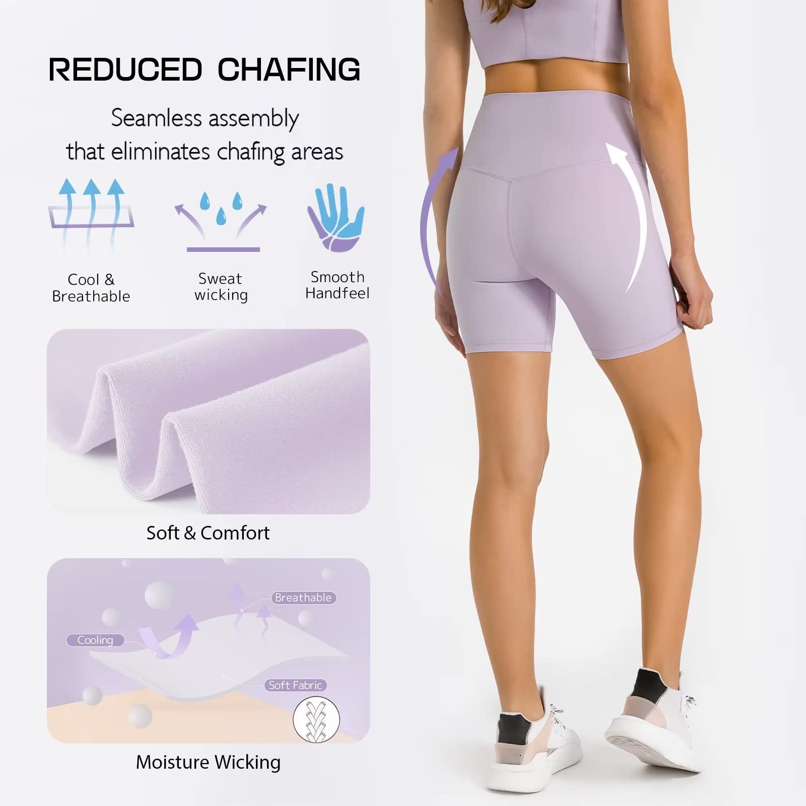 **Women's High Waist Yoga Shorts - Anti-Chafing Compression Running Shorts for Gym, Cycling & Workout | Quick-Dry, Seamless & Sweat-Wicking | Perfect for Activewear & Fitness Training**