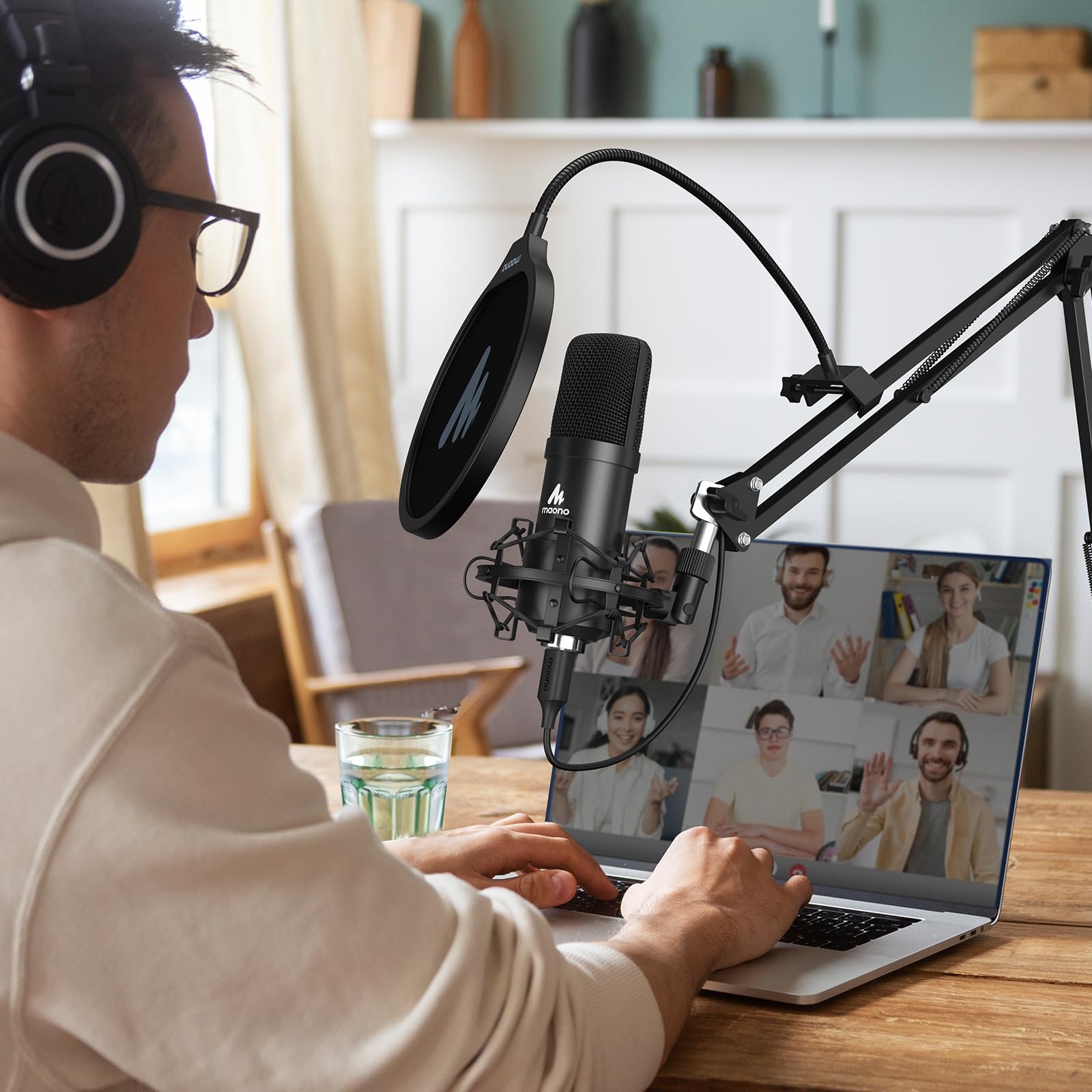 MAONO AU-A04 USB Microphone - 192KHZ/24Bit Professional Condenser Cardioid Metal Mic with Sound Chipset for Podcasting, Gaming, Streaming, YouTube & Voice Recording | Plug & Play PC Computer Mic Kit for Home Studio & Content Creation