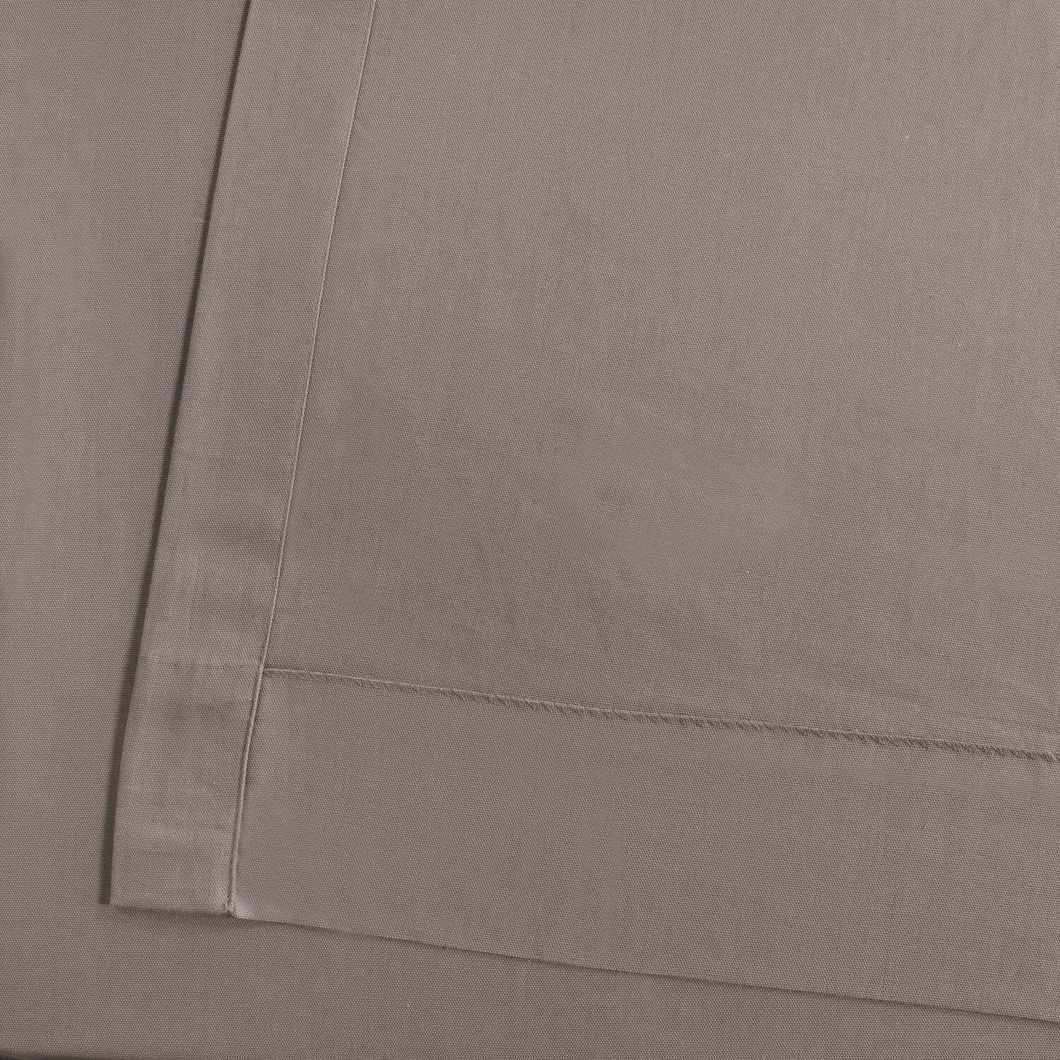 Premium Millstone Grey Grommet Blackout Curtains - 100% Cotton Thermal Insulated Drapes for Living Room & Bedroom - Noise Reducing & Energy Saving Window Treatments for Home Decor
