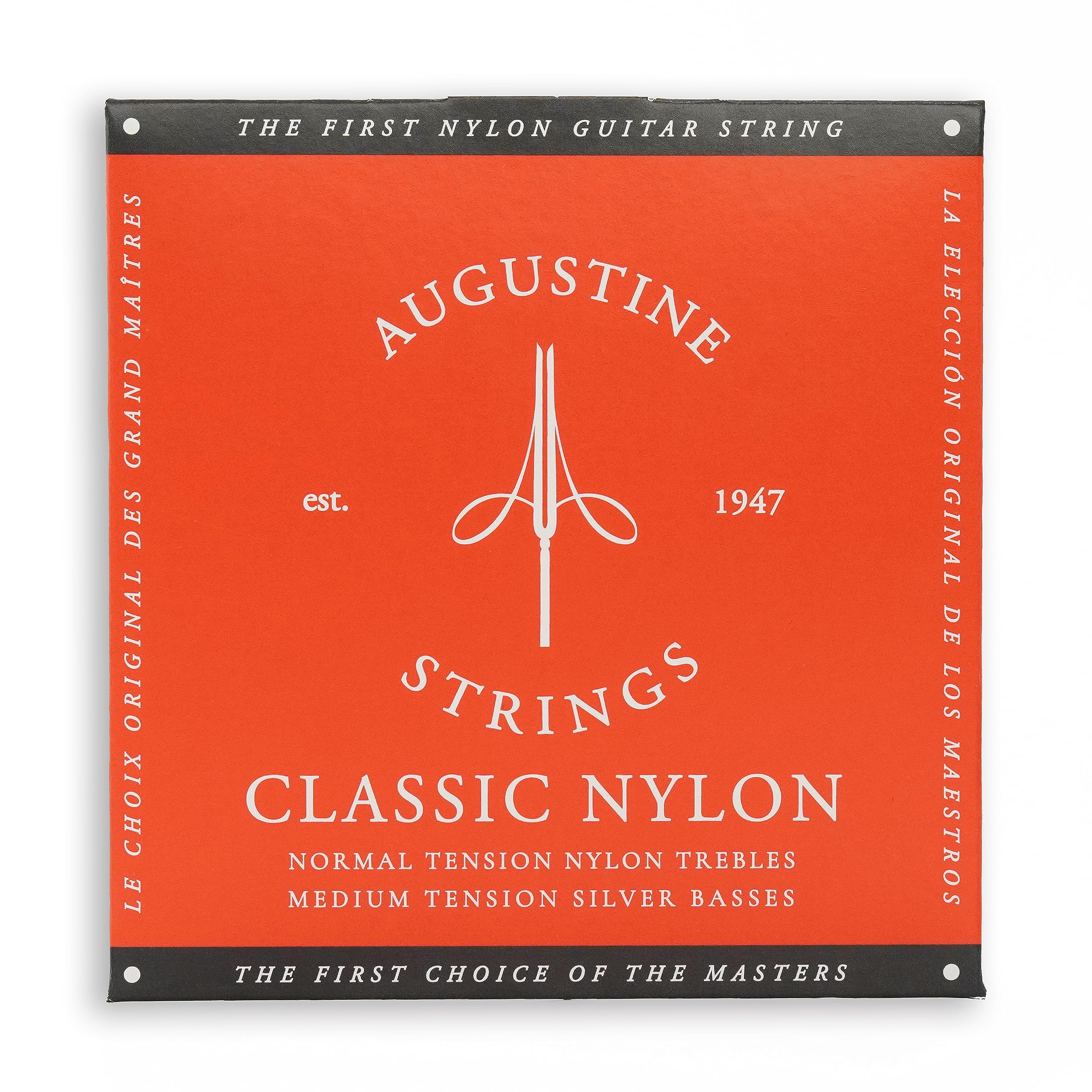 Augustine Classic Red Nylon Guitar Strings - Medium Tension (1 Set) | Professional Classical Guitar Strings for Warm Tone | Perfect for Performances, Practice & Recording