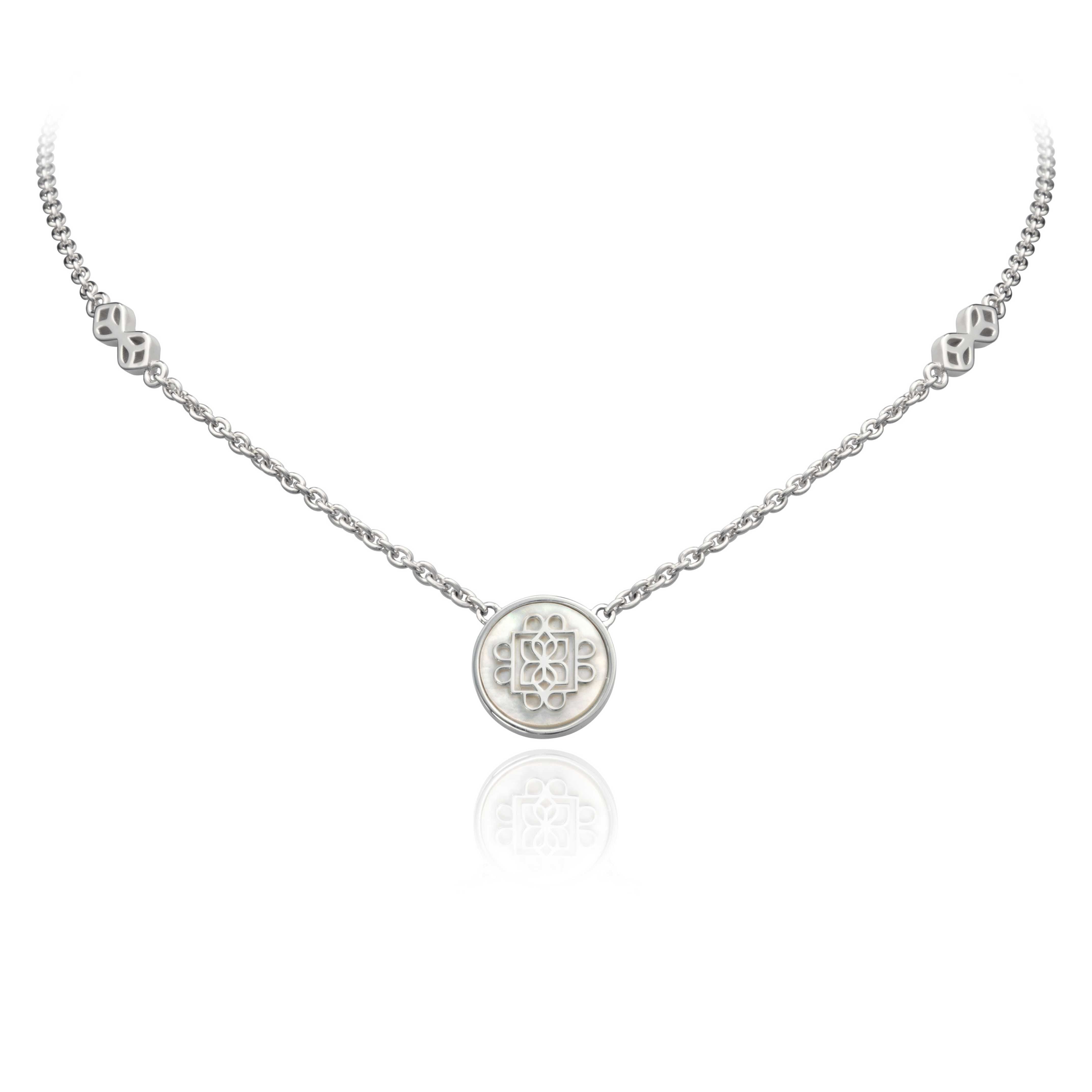 Lanna Eight Petal Petite Medallion Necklace for Women - Elegant Floral Pendant Jewelry - Perfect for Weddings, Date Nights & Special Occasions