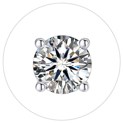 1 White Silver-4 Prong