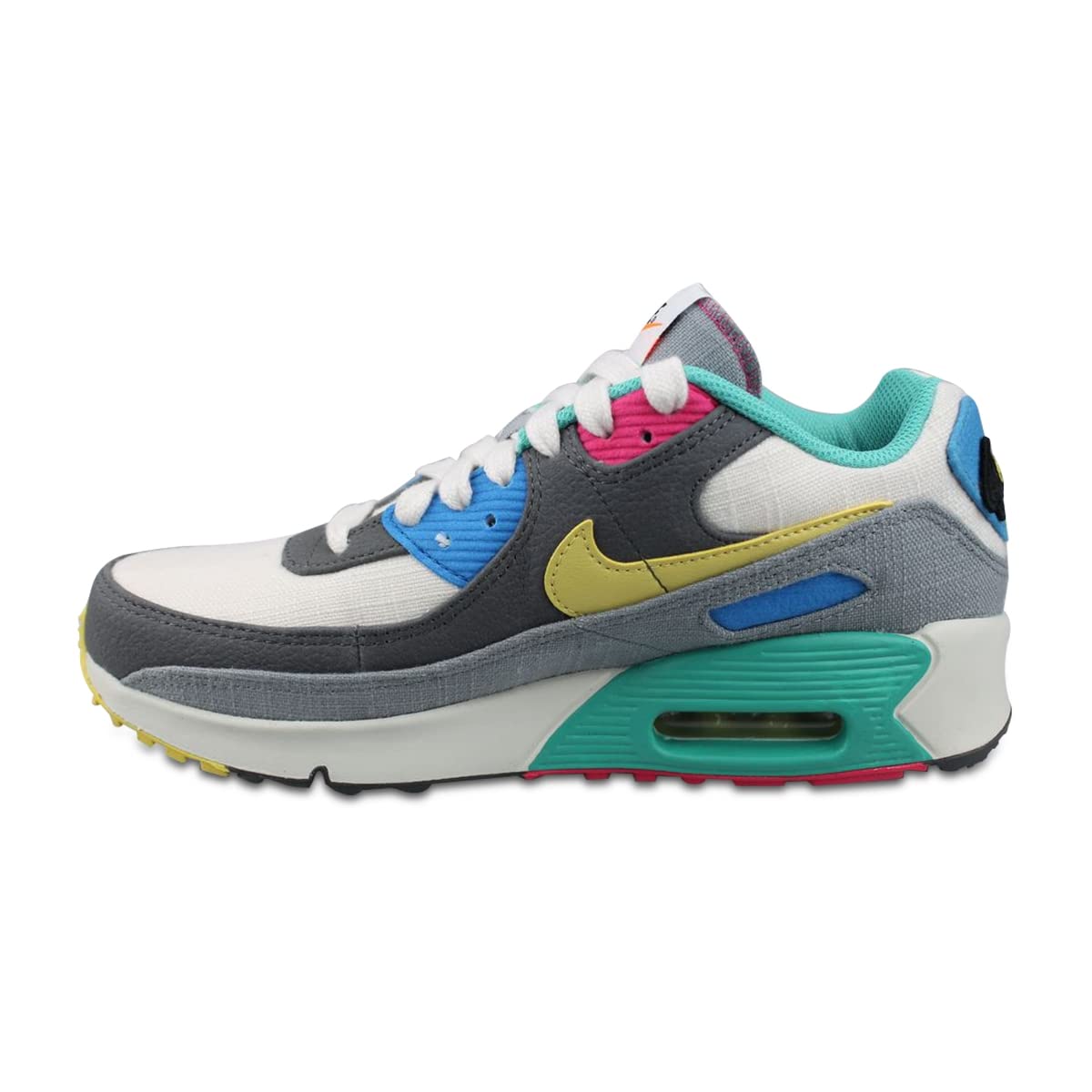 Nike Air Max 90 Big Kids' Running Shoes - Phantom/Celery/Iron Grey (DN4415-001) | Comfortable Cushioned Sneakers for School, Sports & Everyday Wear