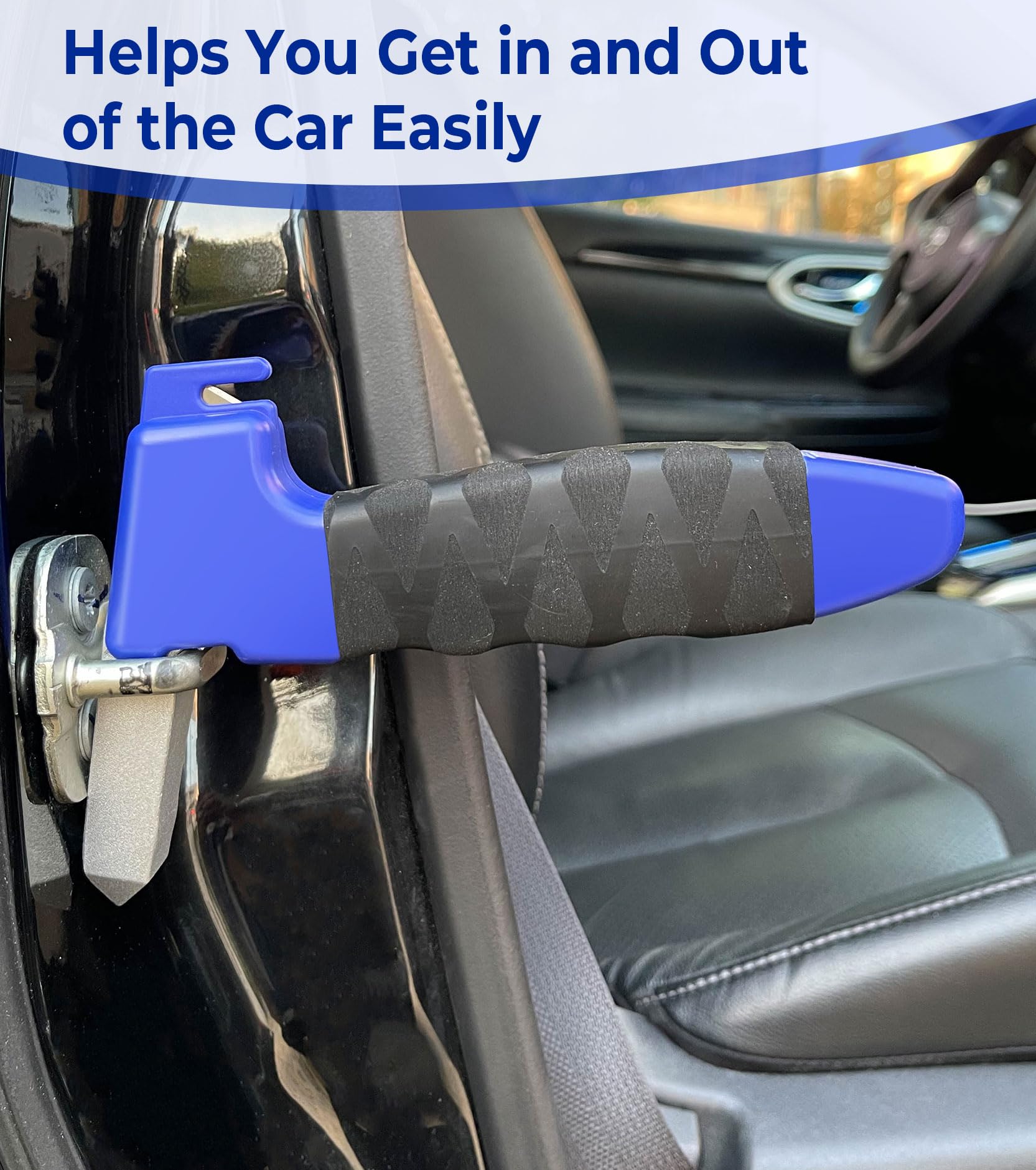 2 Pack Car Handle Assist for Seniors - Auto Cane & Vehicle Support Handle for Elderly & Disabled - Portable Car Door Assist Grip (Blue) - Helps with Easy Entry & Exit from Vehicles - Ideal for Mobility Assistance & Car Accessibility