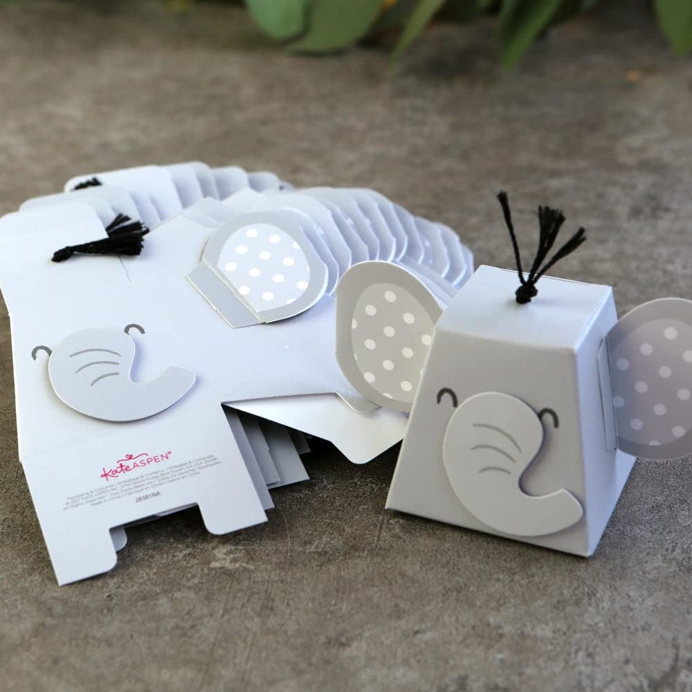 Kate Aspen 96PCS Elephant Favor Boxes - Bulk Animal-Themed Party Candy Containers for Birthdays, Baby Showers & Anniversaries | Perfect for Wedding Favors, Kids Parties & Special Event Treats