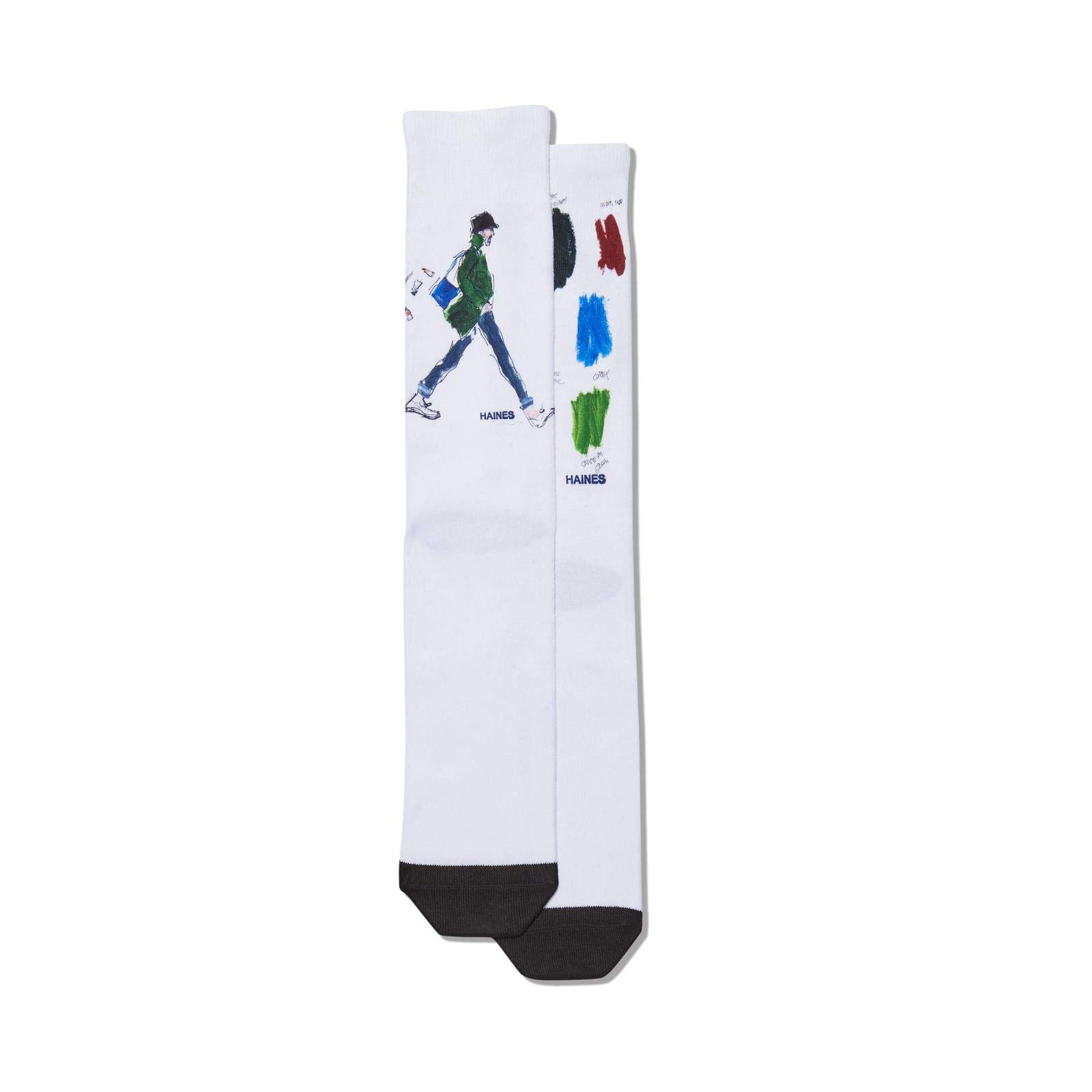 Hot Sox Men's Paint Socks Size 6-12.5 - White for Casual & Work Wear