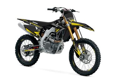 RMZ 450 Surge Black Senge Graphics Complete Kit with Rider I.D. for Suzuki Dirt Bikes 2018-2025 | Motocross & Off-Road Racing Decal Set