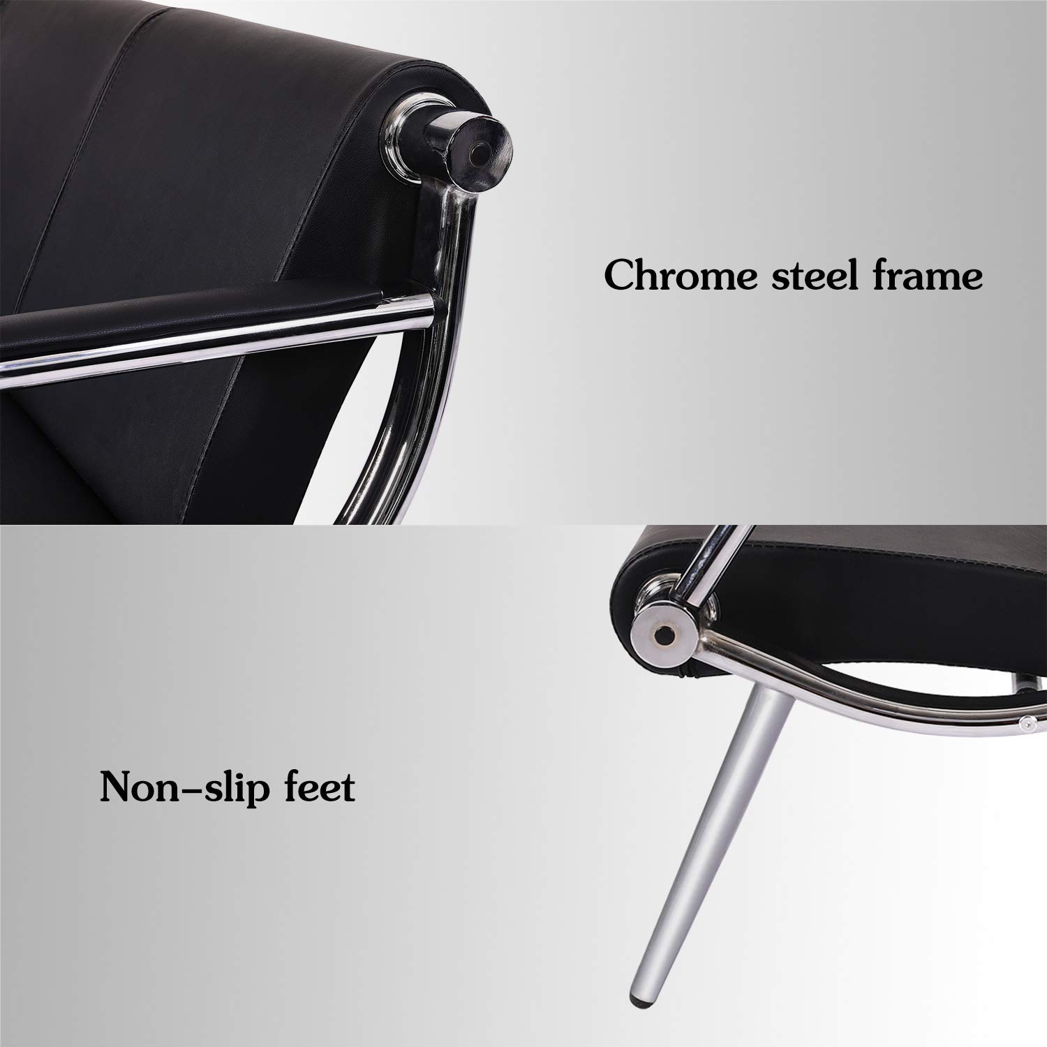 Premium Black Leather 3-Seat Waiting Room Sofa - Office Reception Chairs for Lobby, Clinic, Airport & Commercial Spaces - Durable Guest Seating for Hospitals, Schools, Barber Shops & Business Waiting Areas