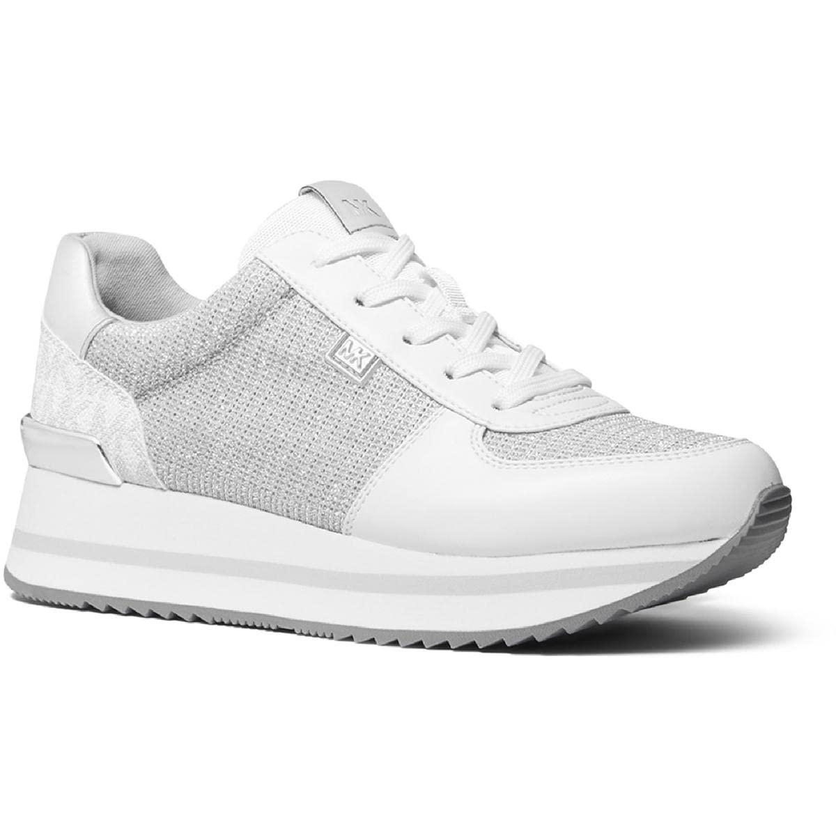 Michael Kors Monique Women's Metallic Textile Lace-Up Fashion Sneakers - Stylish Comfort for Casual Outings & Work Wear | Trendy Athletic Shoes for Women