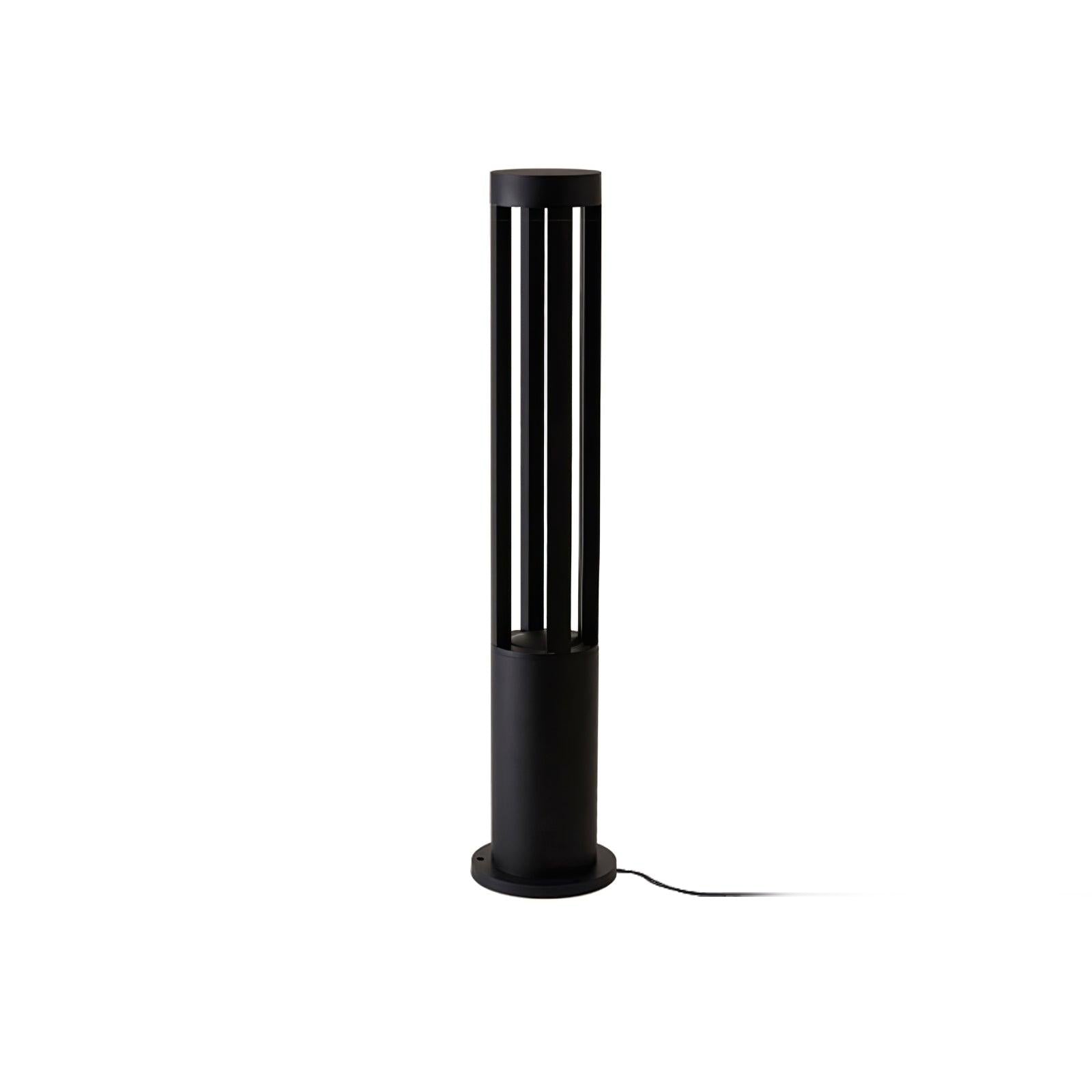 Solar Powered Black Cylindrical Outdoor Garden Lights - Waterproof LED Landscape Lighting for Patio, Yard, Pathway & Backyard Decor