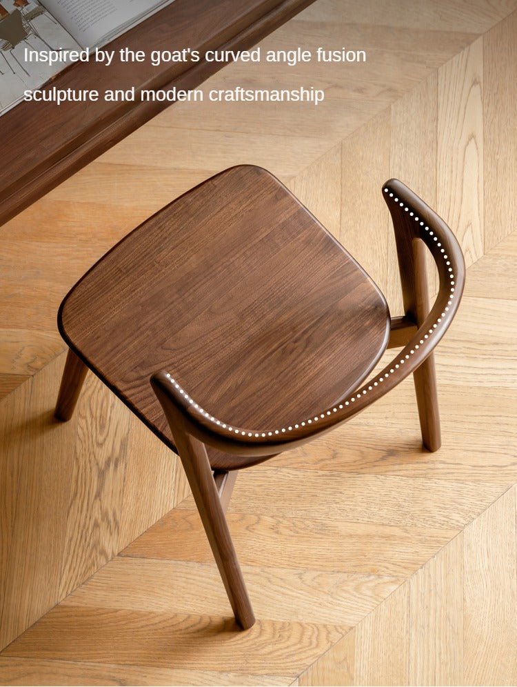 Premium Black Walnut & Ash Solid Wood Dining Chair - Handcrafted Modern Farmhouse Style for Kitchen, Dining Room & Home Decor
