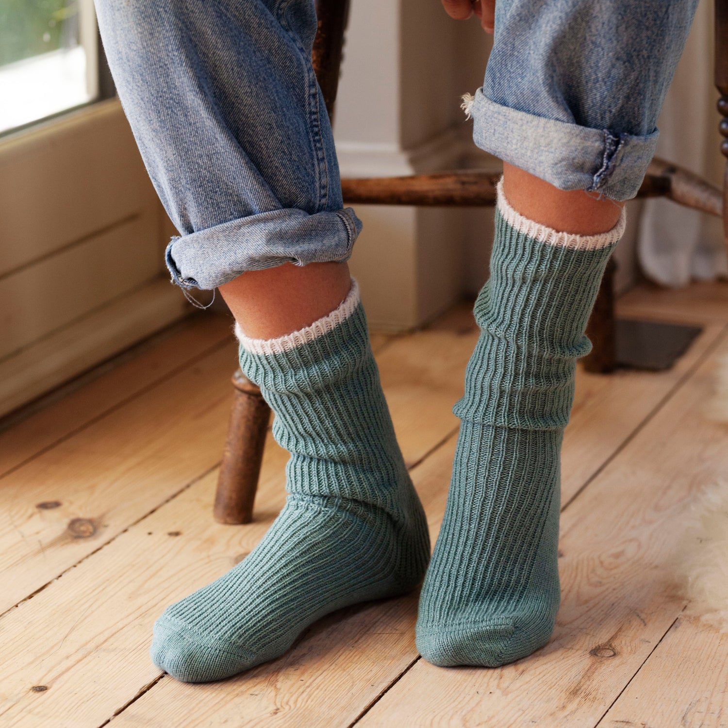 Women's Soft Cashmere & Cotton Slouch Socks - Cozy Winter Knit Socks for Lounge, Home & Sleep - Warm & Breathable Comfort Socks for Women