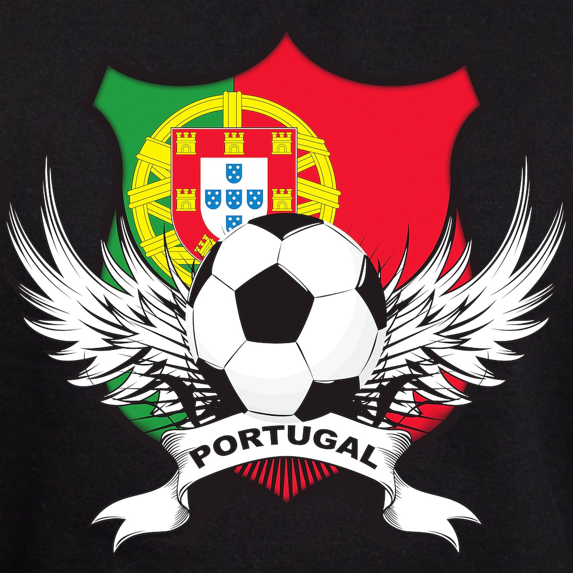 Portugal Soccer Hoodie for Men - Dark Regular Fit Pullover Hooded Sweatshirt | Comfortable & Stylish for Fans, Games, and Casual Wear
