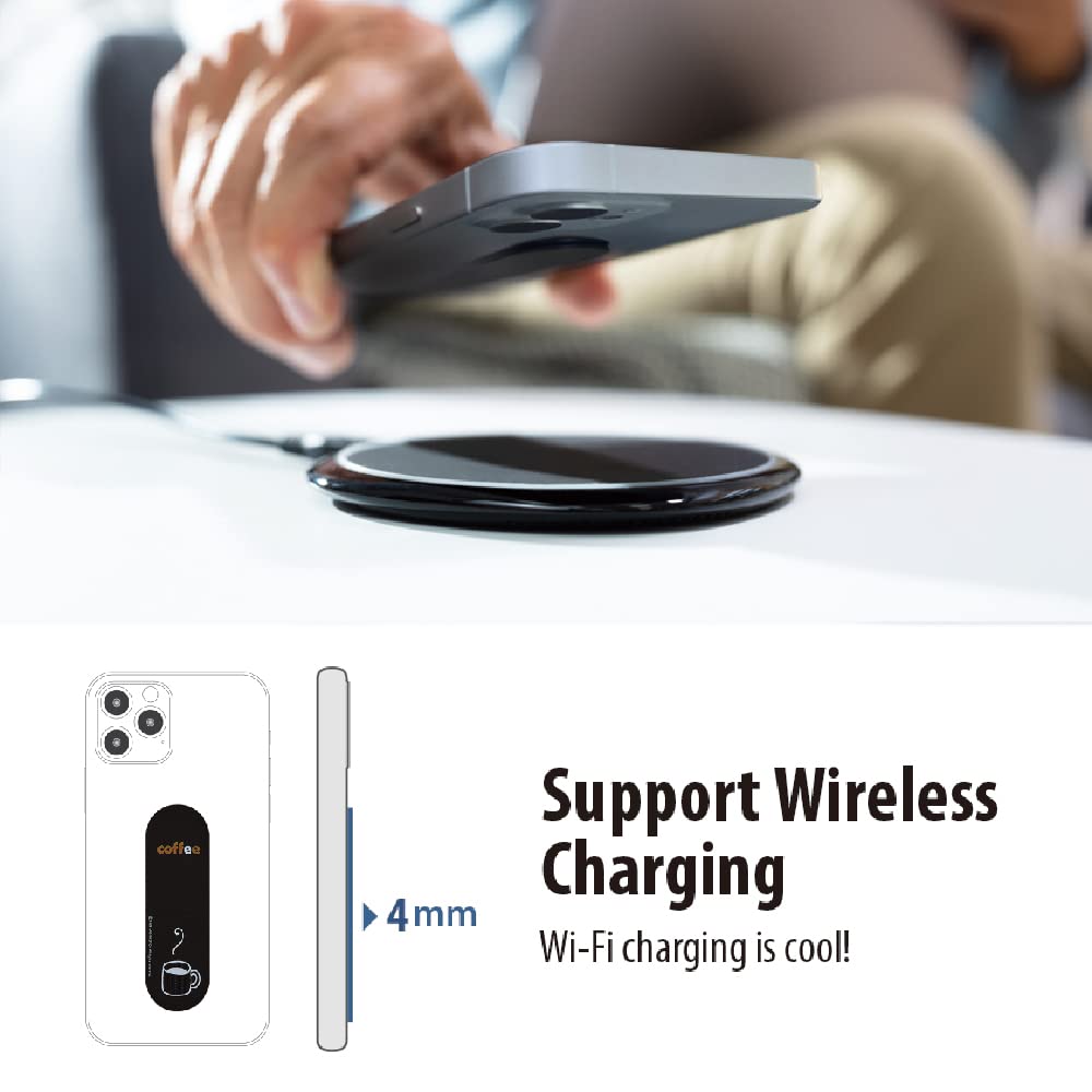 Momostick Flatstick - Slim Finger Loop Phone Grip & Stand Holder for iPhone, Samsung, Pixel - Compatible with Most Smartphones - Coffee Color - Perfect for Selfies, Video Calls, and Hands-Free Viewing