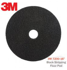 3M 7200 16 Black Heavy-Duty Stripper Pad for Hard Scrubbing Floors | Model 3M 7200 16B | Ideal for Commercial Cleaning, Tile & Concrete Floor Maintenance
