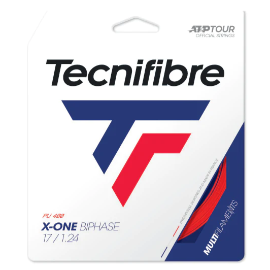 Tecnifibre X One Biphase 17/1.24 Tennis String (Red) | High-Performance Tennis Racket String for Enhanced Spin & Control | Perfect for Competitive Play & Training Sessions