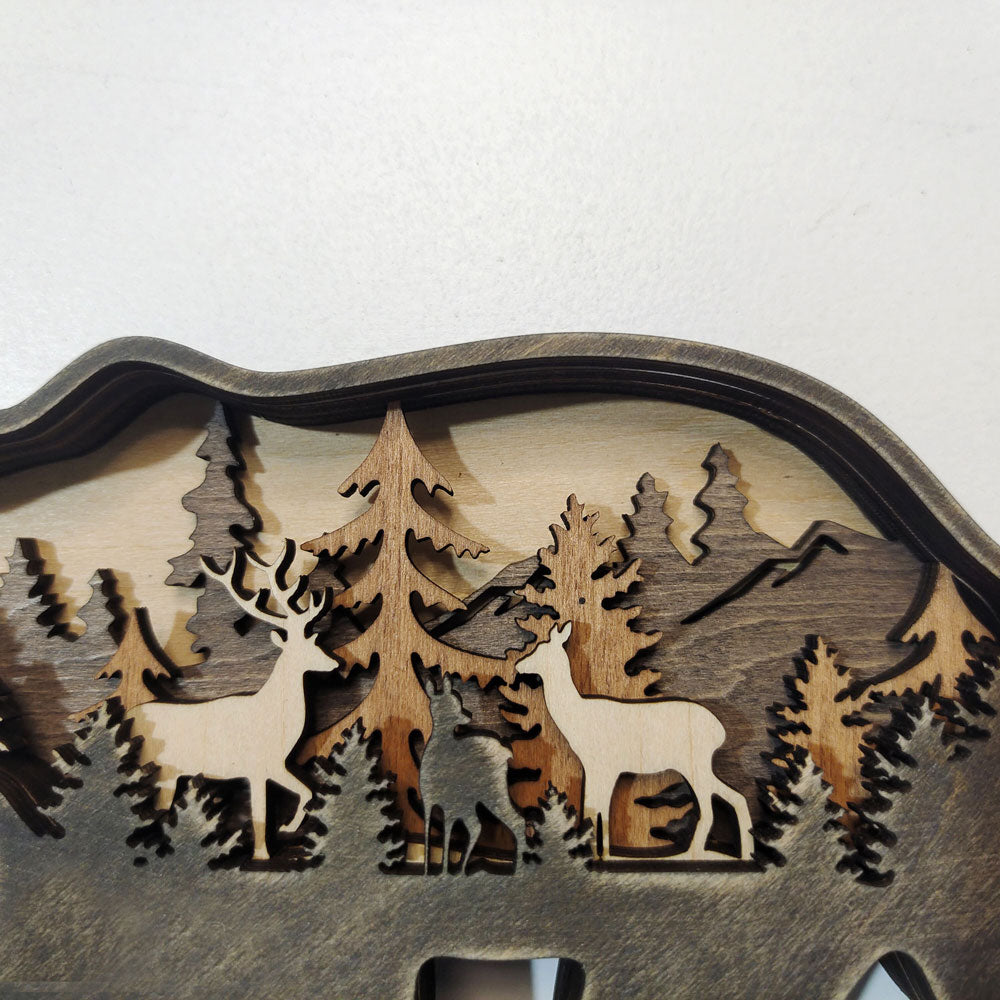 Handcrafted Wooden Animal Sculpture Lamp - Elephant, Deer, Bear Carvings for Home Decor, Bedroom & Living Room Lighting - Perfect for Cozy Ambiance & Gift Giving