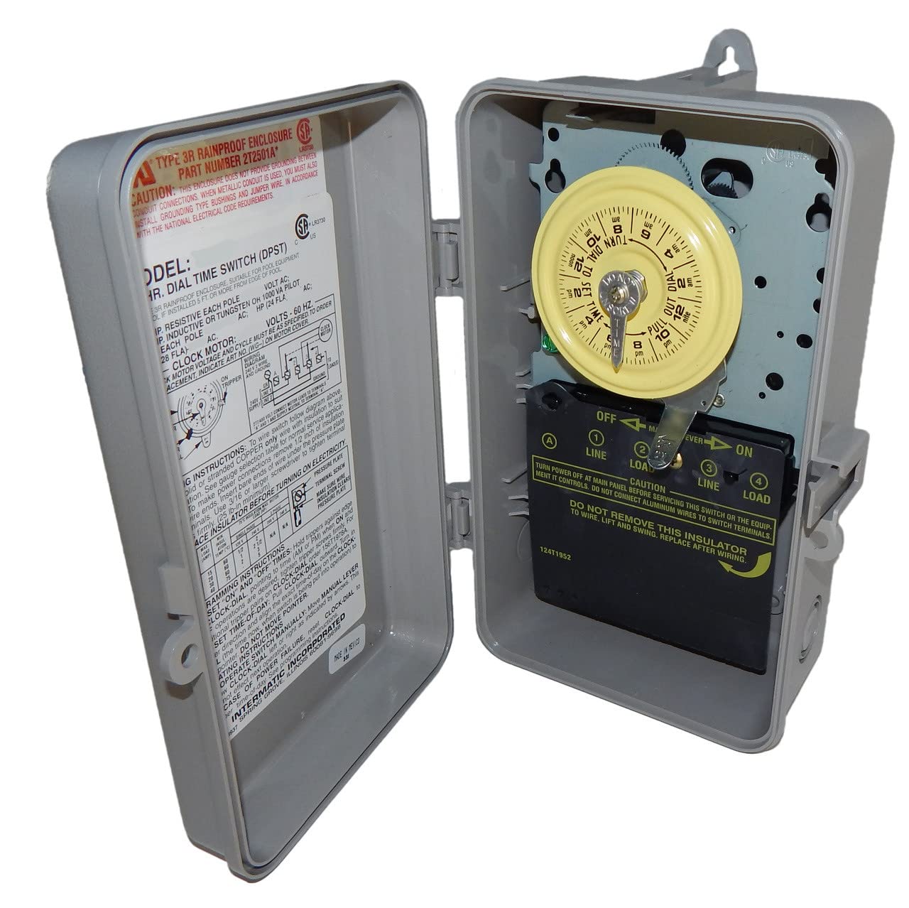 Intermatic T101P Plastic Enclosure 125V SPST Multi-Purpose Timer for Home, Garden & Outdoor Lighting Automation