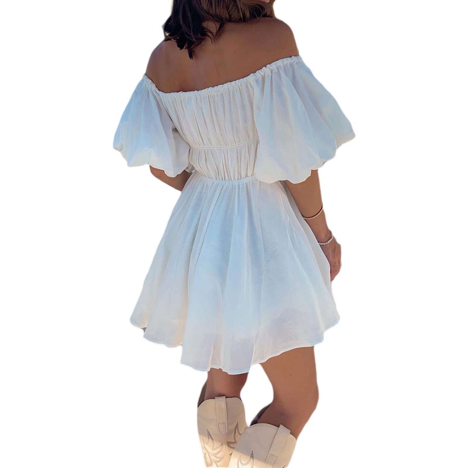Sexy Strapless Off Shoulder Floral Mini Dress - Sleeveless Bodycon Runched Tube Dress for Women | Backless Party Club Short Dress for Night Out, Date Night & Summer Vacation