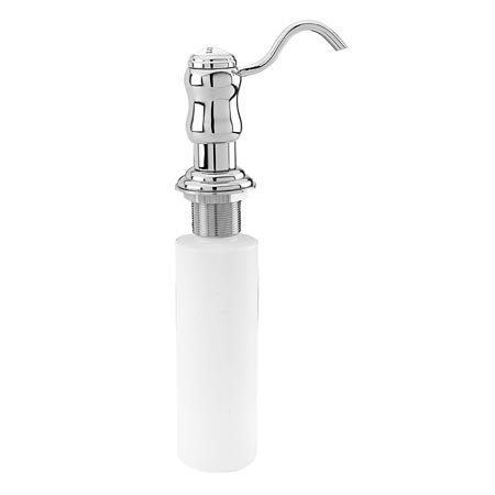 Newport Brass 124 Chesterfield Satin Gold Deck Mounted Soap and Lotion Dispenser - Elegant Bathroom Accessory for Sink Countertop, Kitchen, or Powder Room