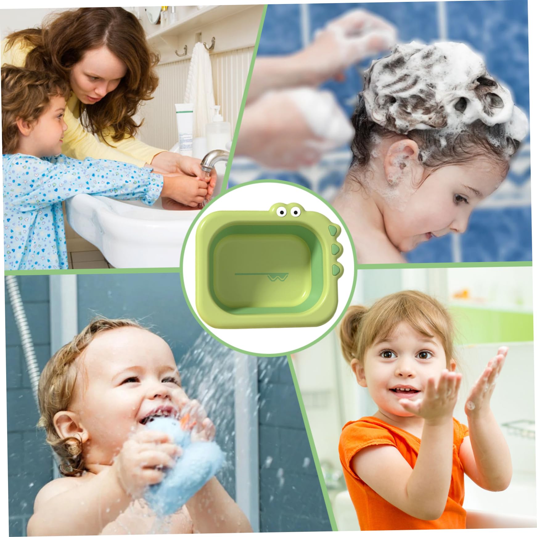 1PC Collapsible Baby Wash Basin - Portable Foldable Bathtub for Toddlers, Cute Cartoon Design Travel Bottle Cleaning Tub - Ideal for Home, Travel & Outdoor Use