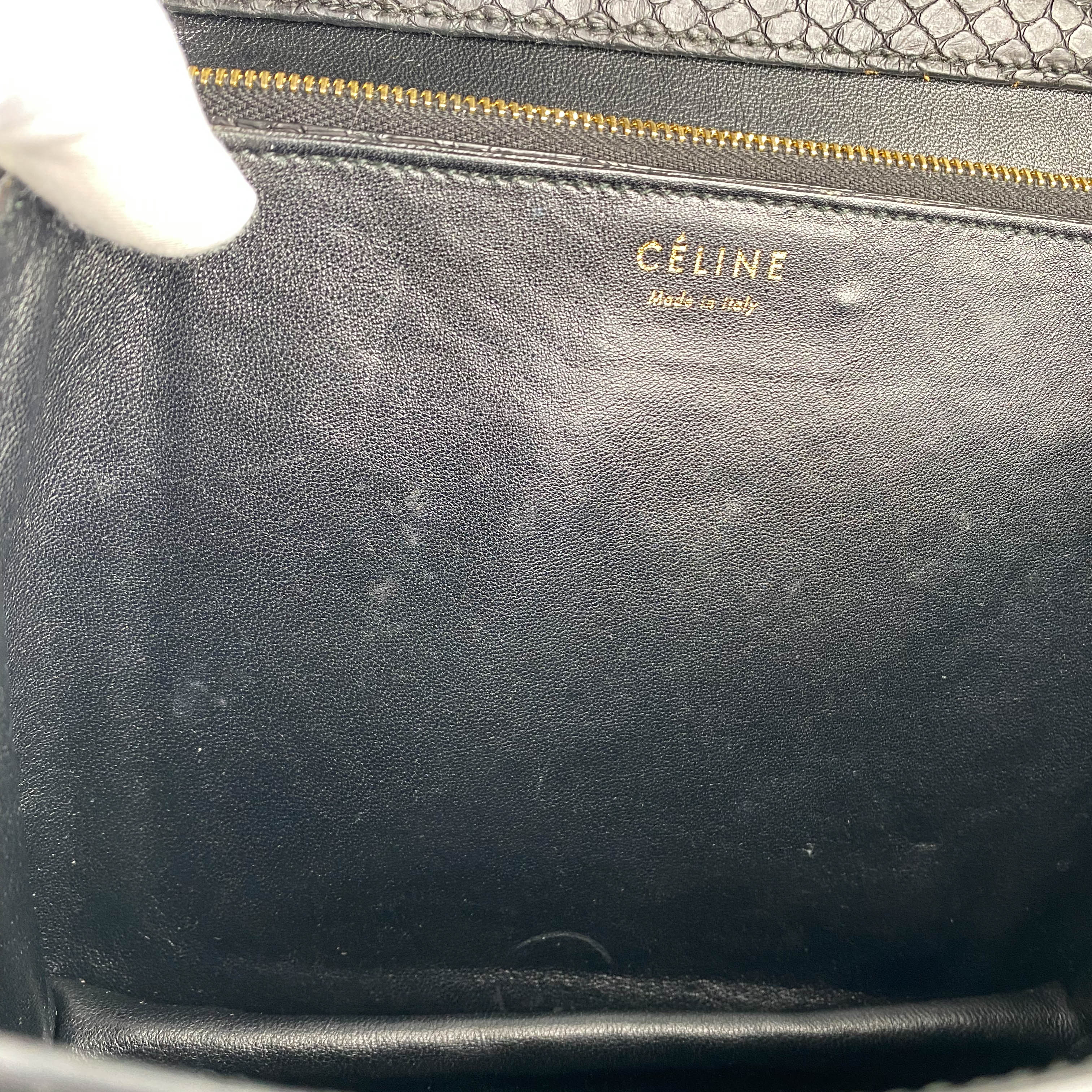 Celine Box Python Leather Bag in Black - Luxury Designer Handbag for Women, Perfect for Work, Evening Events & Everyday Use