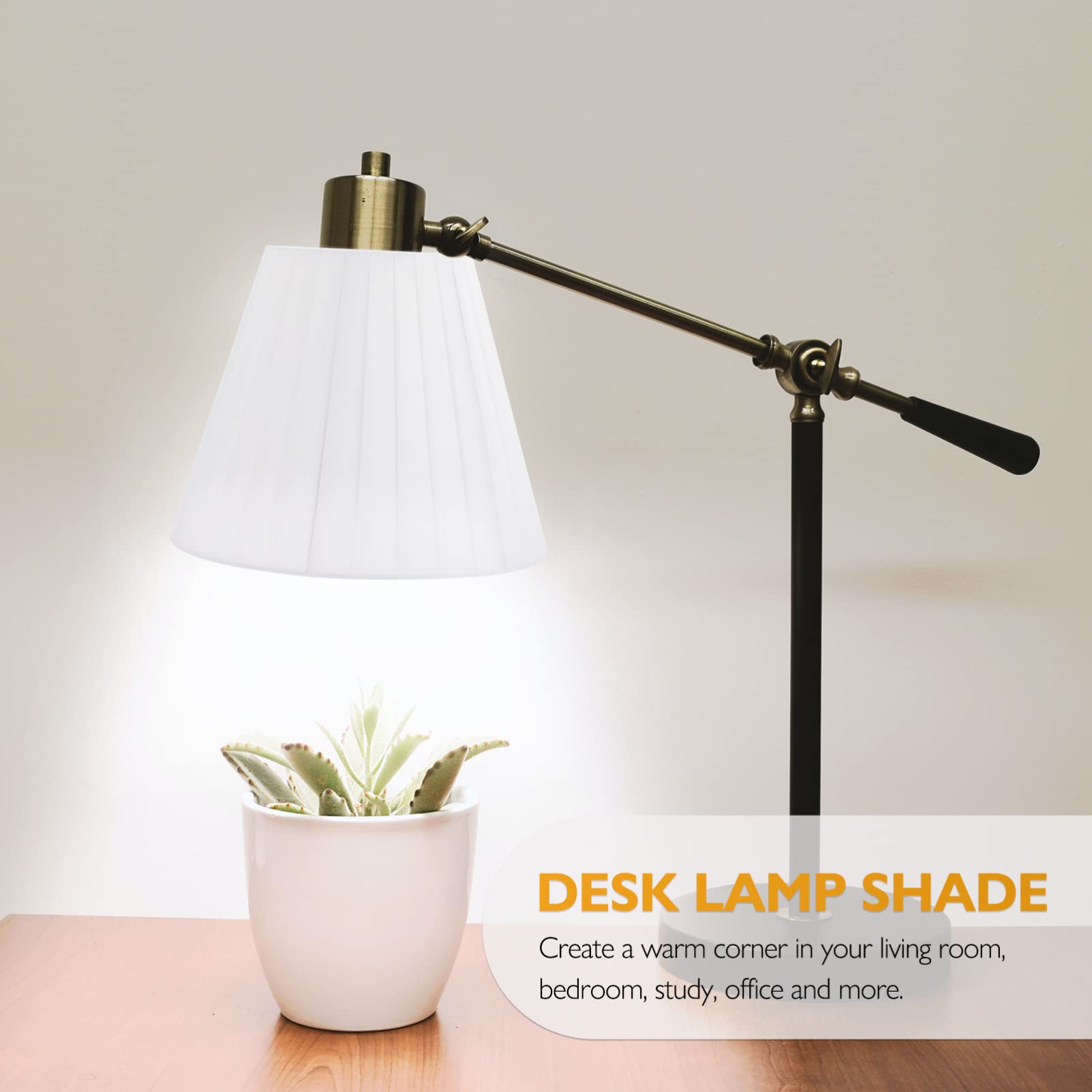 OSALADI White Fabric Lampshade - Floor Drum, Bell, Wall Sconce & Chandelier Cover - Removable Petal Design for Desk & Ceiling Lights - E27 Base - Perfect for Living Room, Bedroom & Office Decor