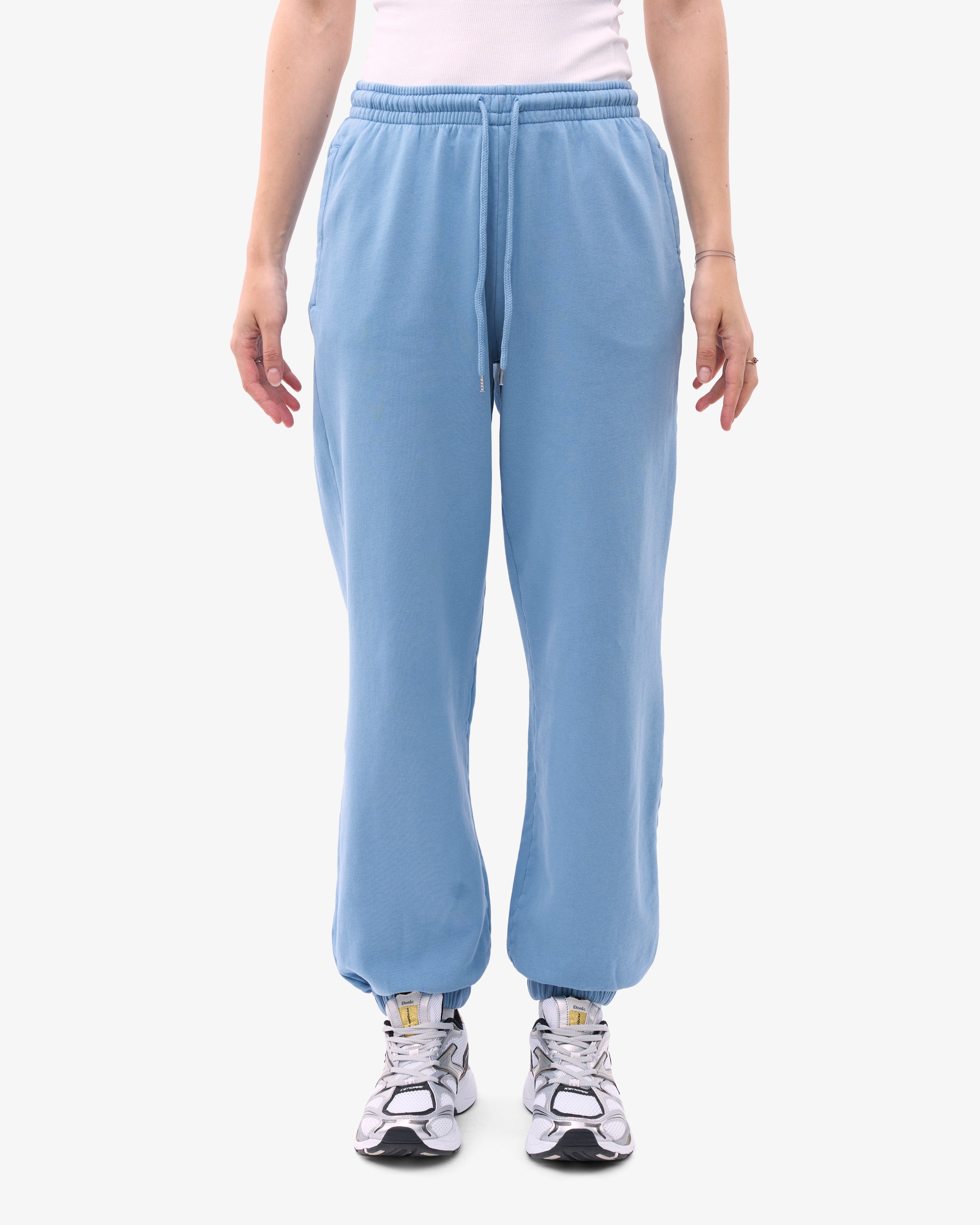 Organic Relaxed Sweatpants for Women - Soft Comfortable Lounge Pants in Seaside Blue - Perfect for Yoga, Home Wear & Casual Outings
