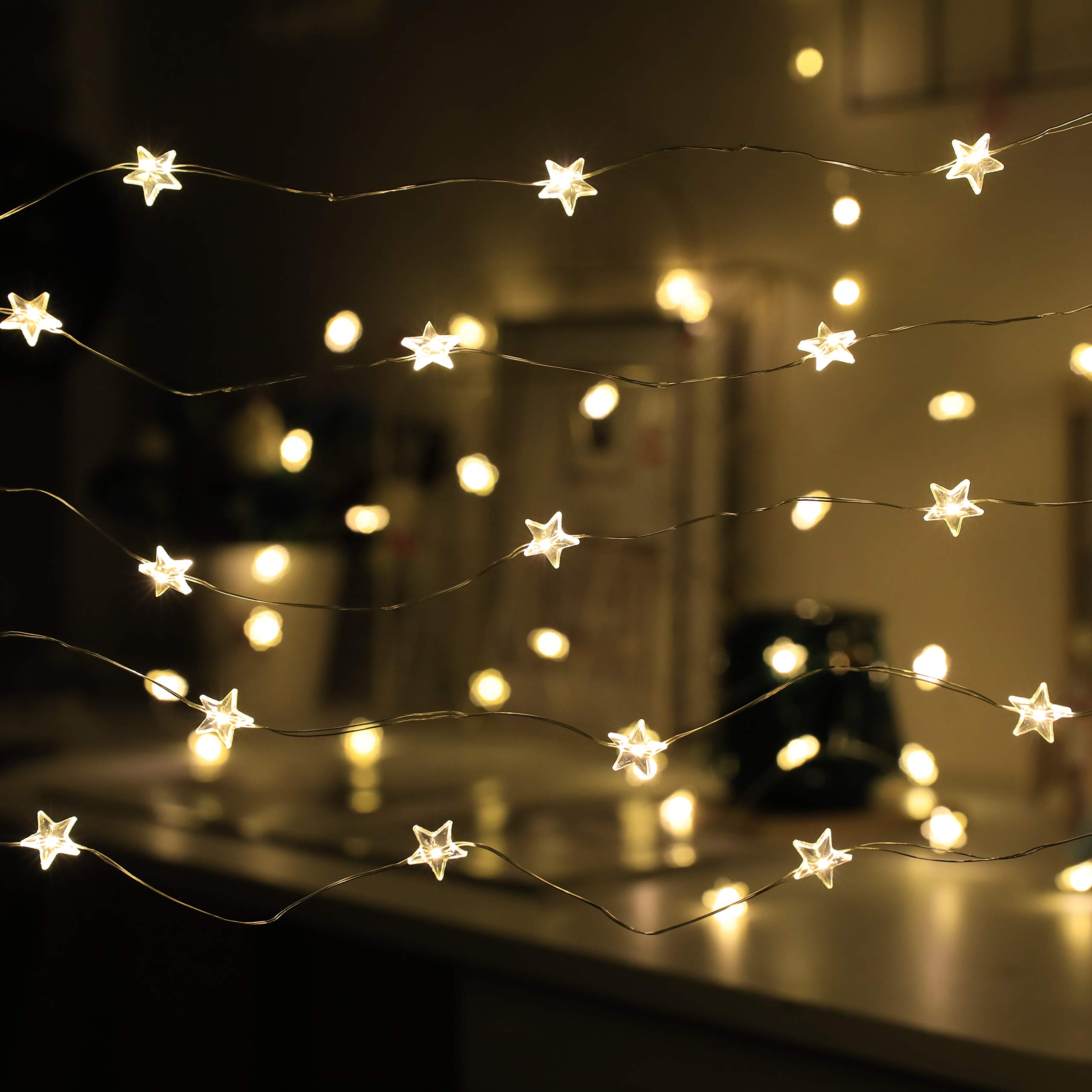 Twinkle Star 40 LED Fairy String Lights - 13ft Waterproof USB & Battery Operated Outdoor/Indoor Lights with Remote Control for Garden, Spring Decor, Bedroom, Party & Festival Decoration | Perfect for Weddings, Christmas, Patio & Backyard Lighting