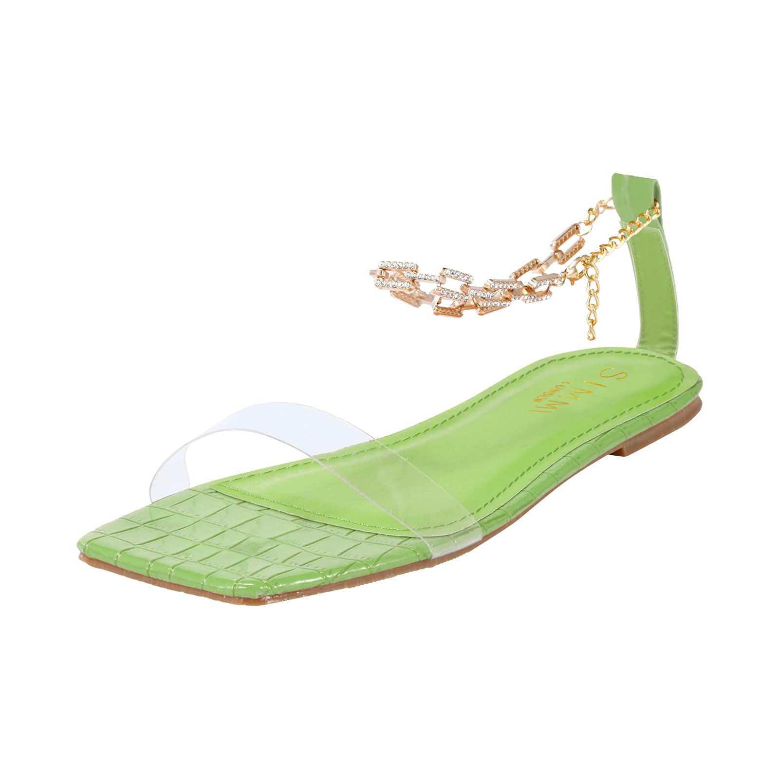 Women's Rhinestone Chain Sandals - Summer Beach Shoes for Outings