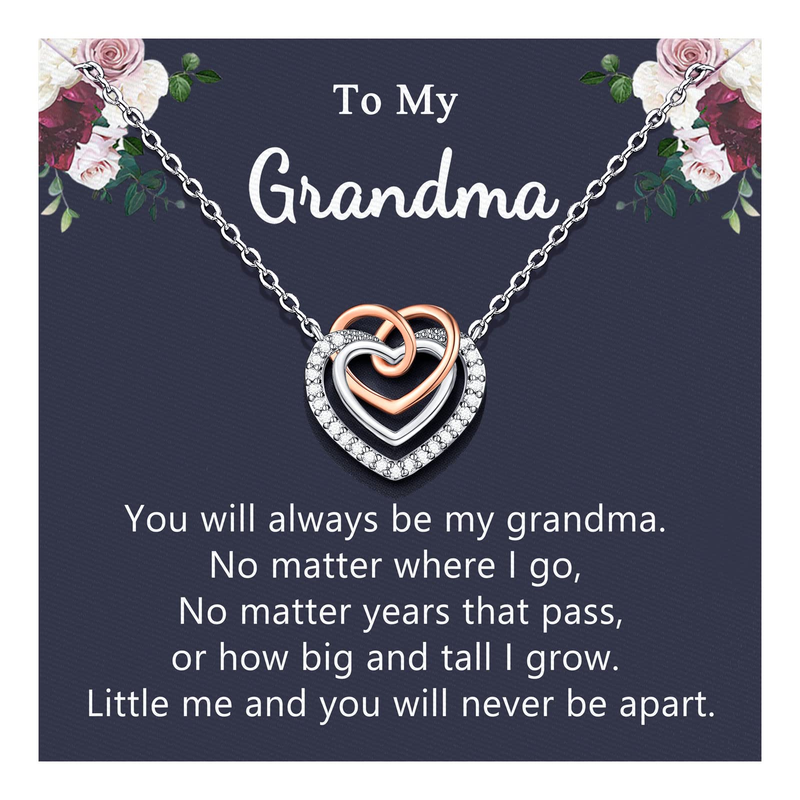 Grandma Necklace - Heart Pendant Jewelry for Grandmother, Birthday & Christmas Gifts for Nana, Mom - Perfect for Mother's Day, Anniversary & Special Occasions