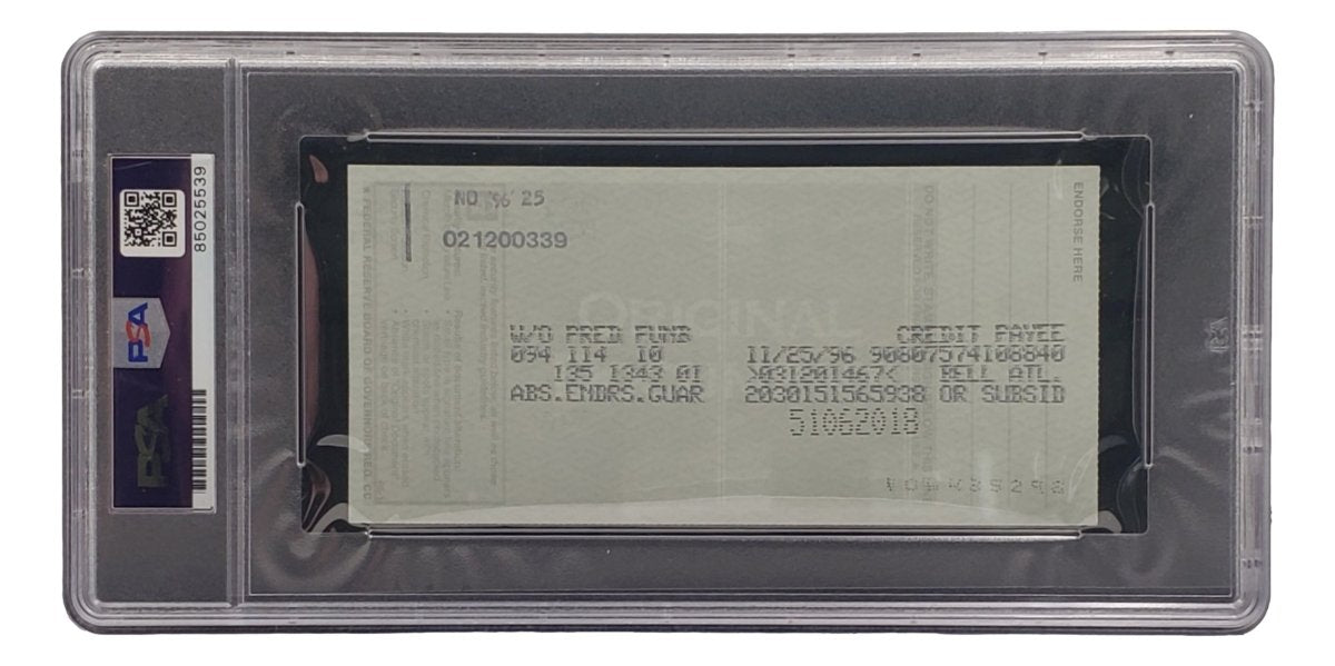 Authentic Bobby Thomson New York Giants Signed Bank Check with PSA/DNA Certification 85025539 - Perfect for Sports Memorabilia Collectors and Baseball Fans