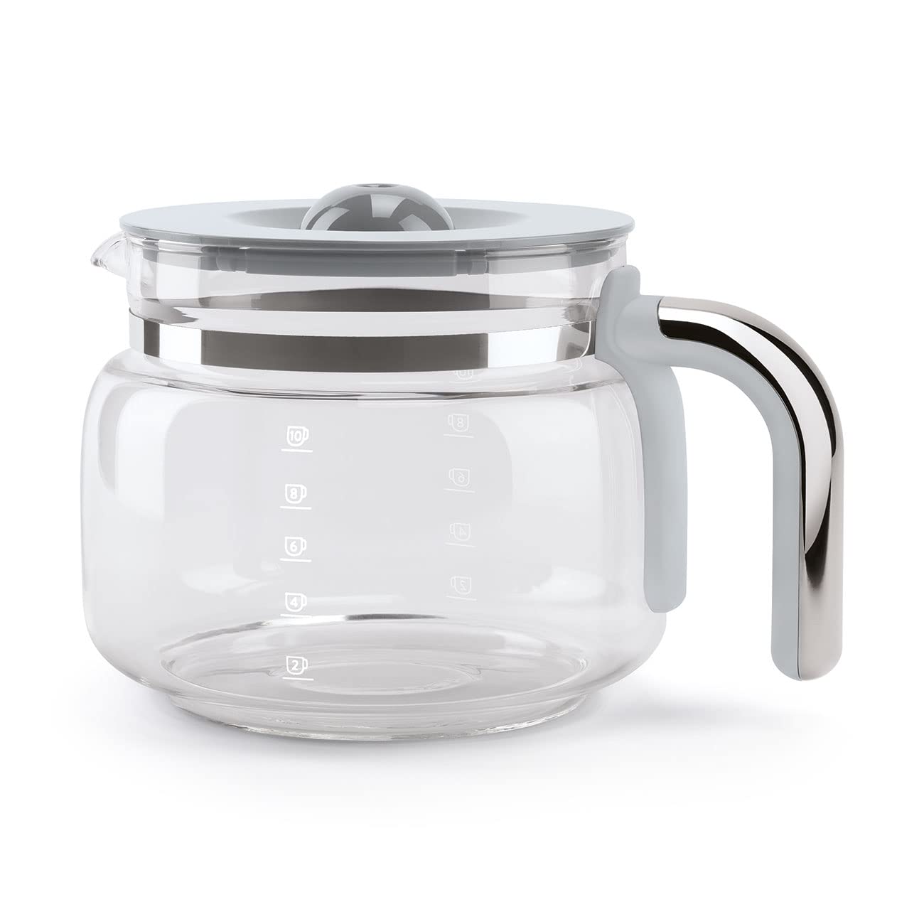 Smeg 50's Retro Style Drip Coffee Maker - 10 Cup Glass Carafe with Auto Start, Keep Warm Plate & Adjustable Brew Strength - Vintage Black Coffee Machine for Home, Office & Restaurant Use