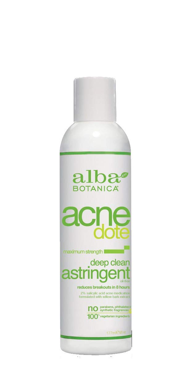 Alba Botanica Natural Acnedote Deep Clean Astringent for Acne Prone Skin - 6 fl oz - Oil-Free Face Toner for Clear Complexion | Perfect for Daily Skincare Routine & Post-Workout Refreshing