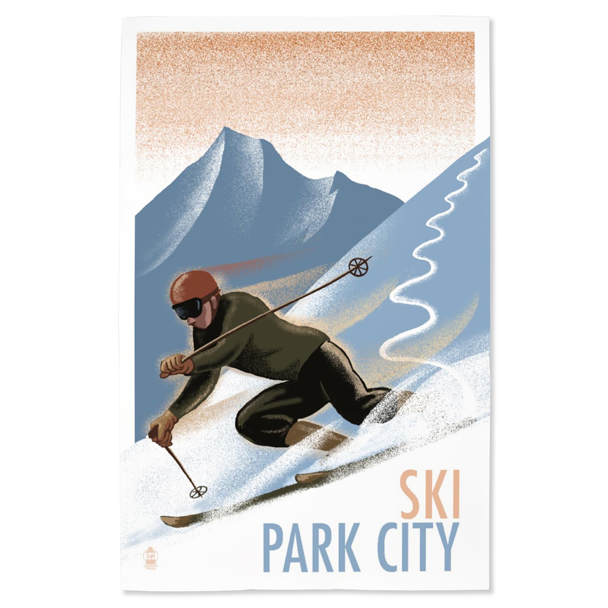 Lantern Press 16x24 Inch Giclee Print - Park City Utah Downhill Skier Wall Art - Perfect for Ski Lodge Decor, Mountain Home & Winter Sports Enthusiasts