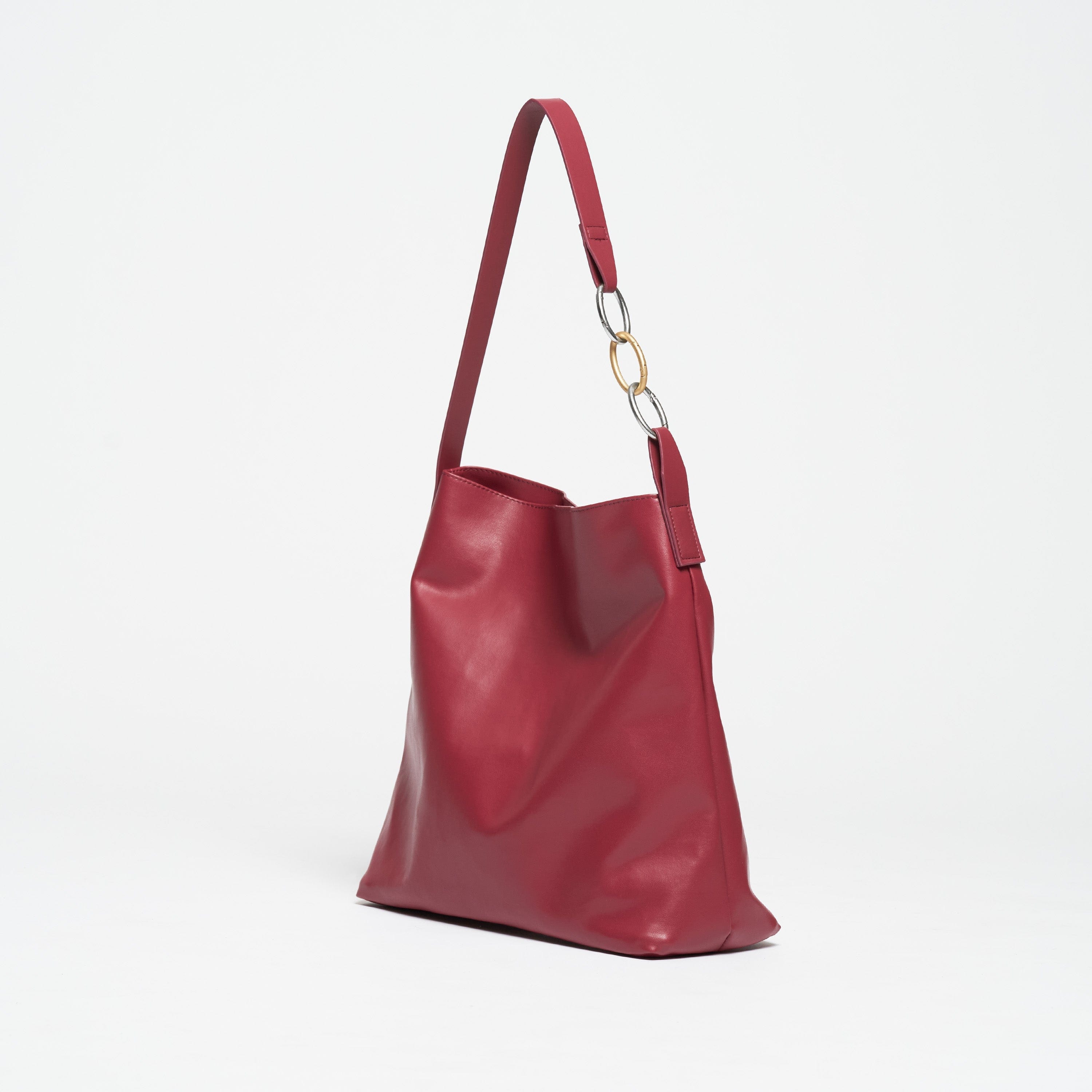 Oleatex Vegan Olive Leather Tote Bag - Cherry Red | Eco-Friendly, Durable & Stylish | Perfect for Work, Travel & Everyday Use