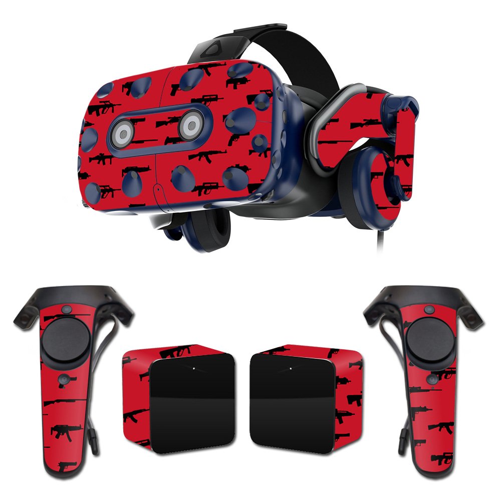 MightySkins Vinyl Decal Wrap Cover for HTC Vive Pro VR Headset - Guns Design | Protective, Durable, Customizable Skin | Easy to Apply & Remove | Made in USA | Perfect for Gaming, VR Enthusiasts & Personalization