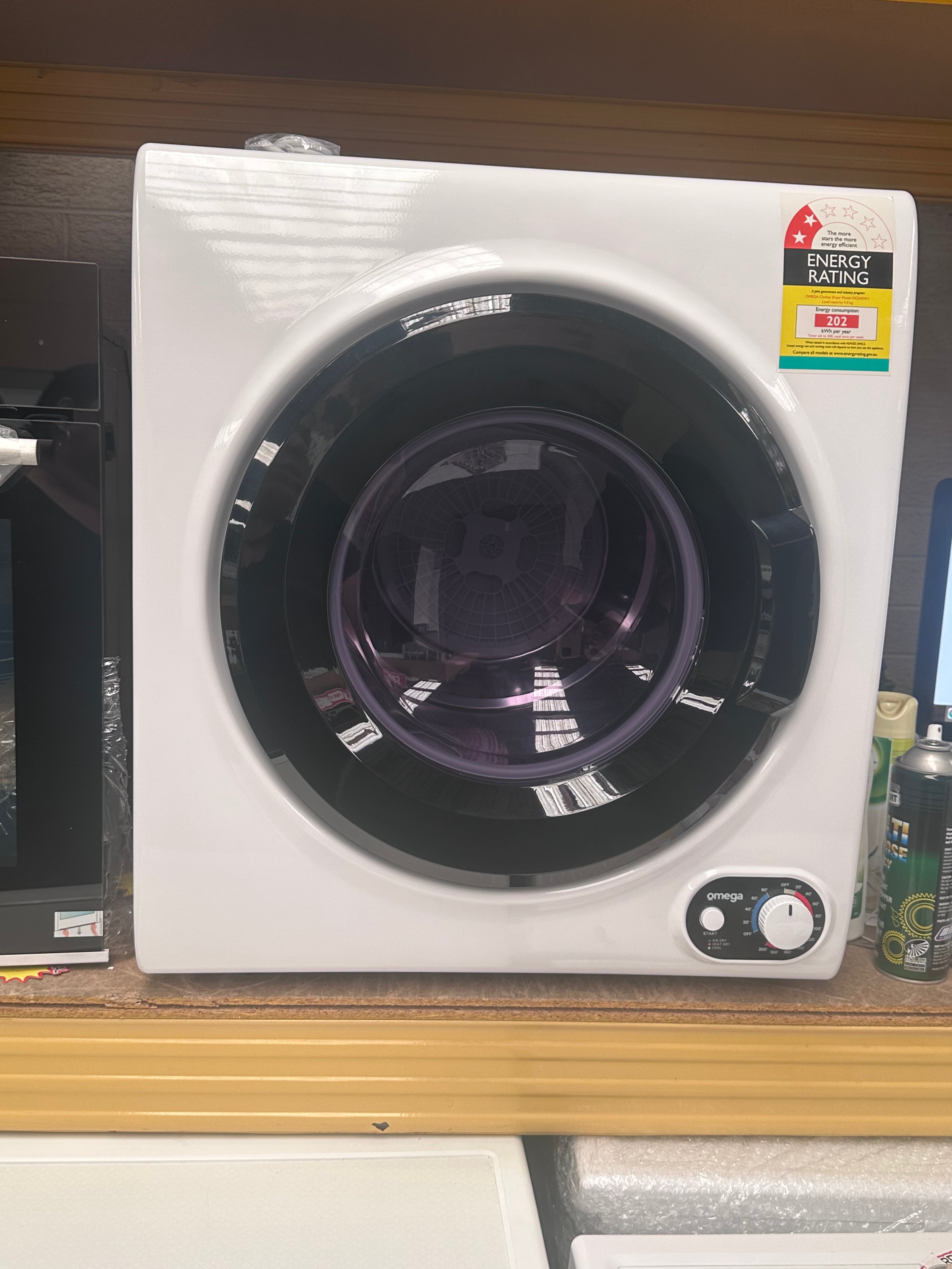 NEW Omega 4.5kg Vented Clothes Dryer - Perfect for Small Laundry Loads | Compact & Energy Efficient | Ideal for Apartments, Dorms & RVs