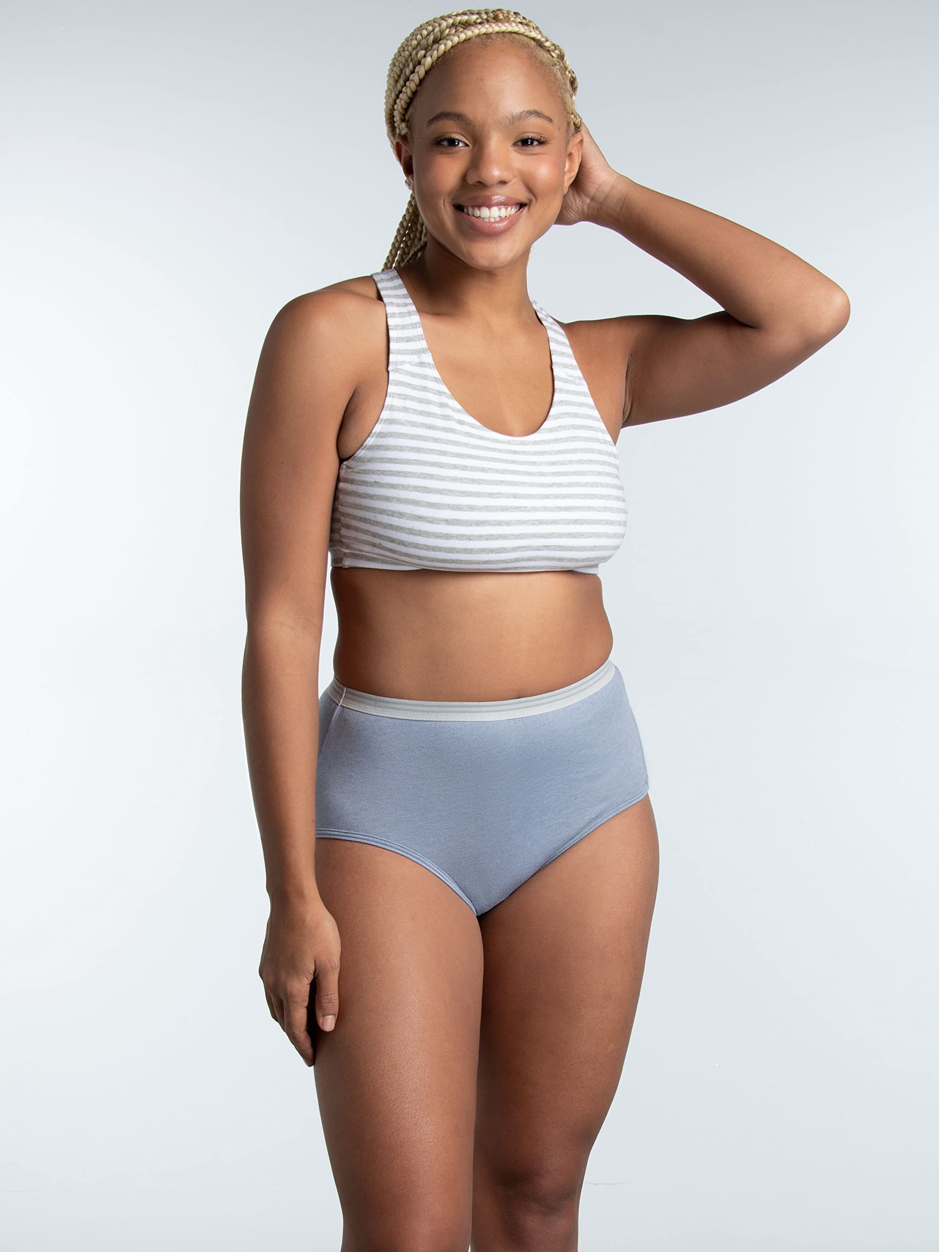 Fruit of the Loom Women's Cotton Blend Underwear Briefs - Soft Comfortable Panties for Everyday Wear, Workout & Sleep