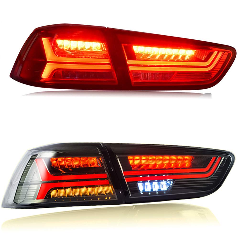 High-Quality LED Taillights Assembly for Mitsubishi Lancer EX 2009-2016 - Pair of LED Rear Brake Reverse Lights with DRL - Enhanced Safety & Style for Night Driving & Car Customization