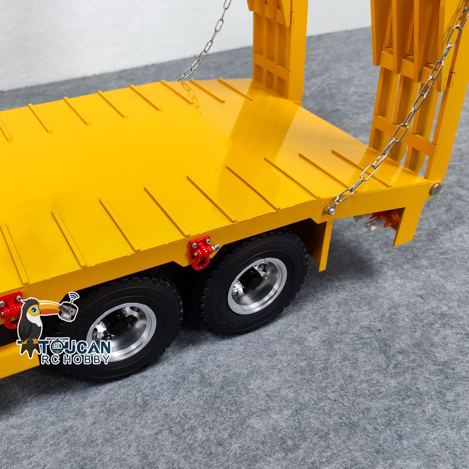 1/14 Scale RC Tractor Truck Metal 4-Axle Full Trailer with Electric Tailgate - Remote Control Car Simulation for Hobbyists & DIY Enthusiasts | Perfect for Off-Road Adventures & Model Truck Competitions