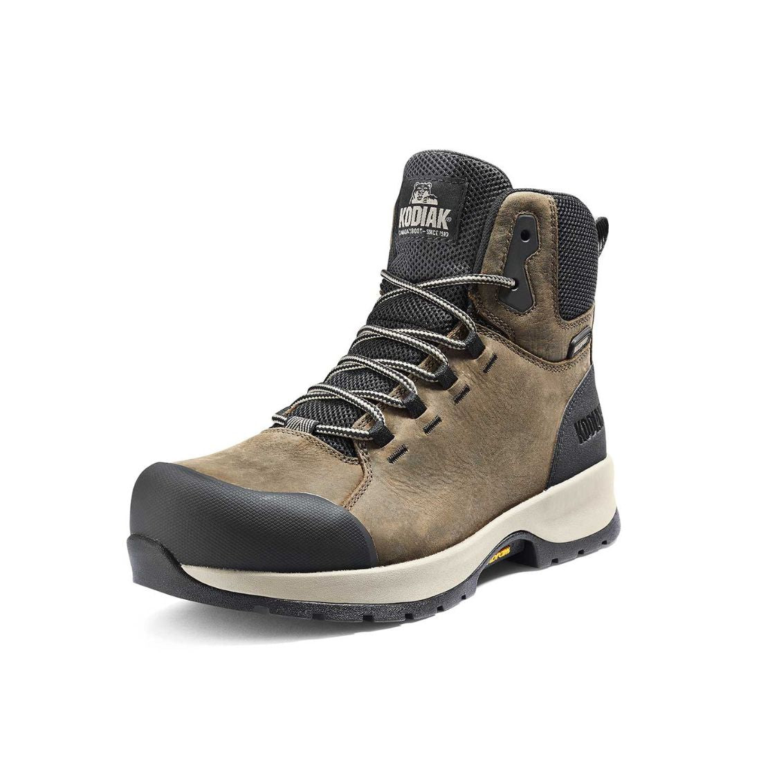 Kodiak Quest Bound Mid Women's Size 6 Waterproof Composite Toe Work Boots 837AFS - Brown | Slip Resistant Safety Shoes for Construction, Hiking & Outdoor Work