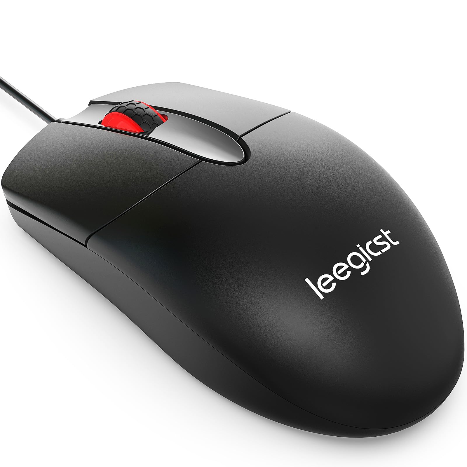 Premium M102 Wired USB Optical Mouse - 1000 DPI, 3-Button Ergonomic Design for PC, Laptop, MacBook & Chromebook | Comfort Grip Ambidextrous Mouse for Office, Gaming & Home Use | Black Modern Computer Mouse