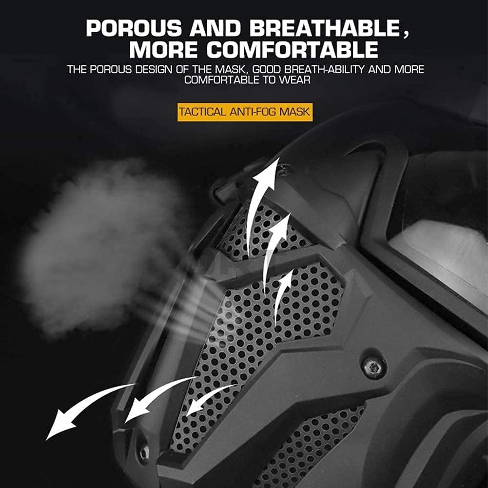 Tactical Fast Helmet with Detachable Anti-Fog Goggles & Breathable Mask - Military Airsoft Paintball Hunting Shooting Gear for Outdoor Sports & Combat Training