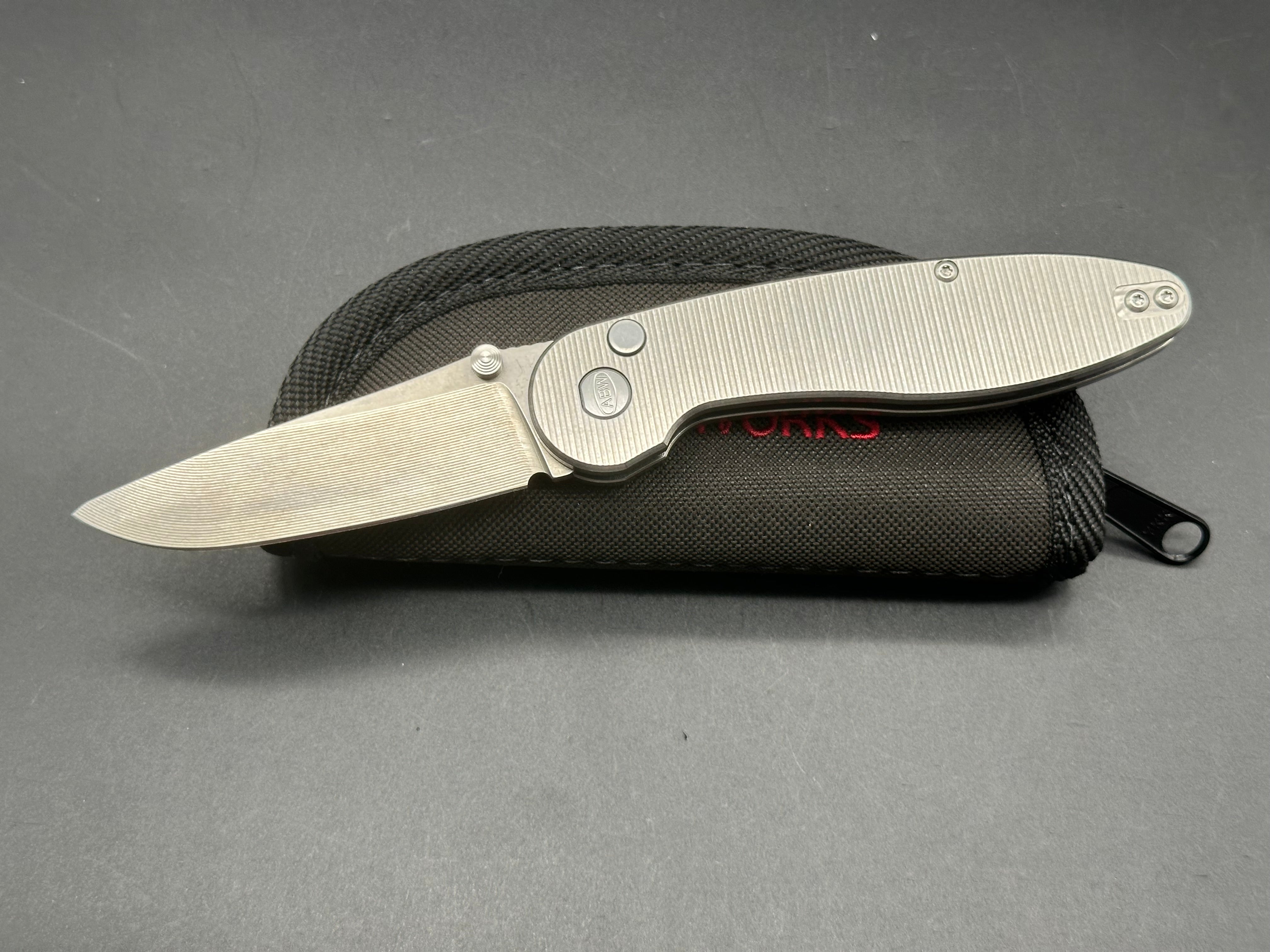 American Blade Works ABW MODEL 1 Titanium Button Lock Folding Knife with MagnaCut Steel - EDC, Outdoor, Camping & Survival Gear