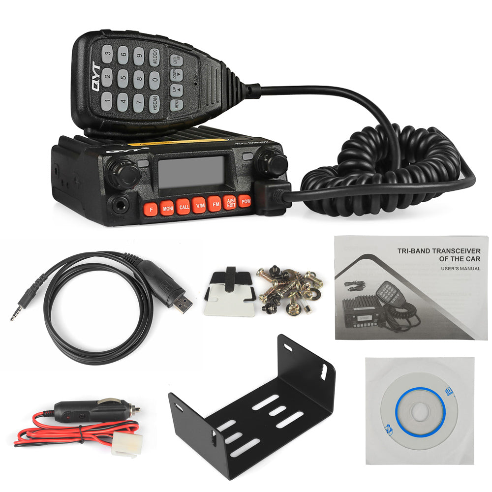 KT 8900R Tri-Band 25W Car Mobile Radio - 144/220/440MHz Amateur Ham Radio Transceiver with LCD Display - Perfect for Off-Roading, Emergency Communication & Long-Distance Driving